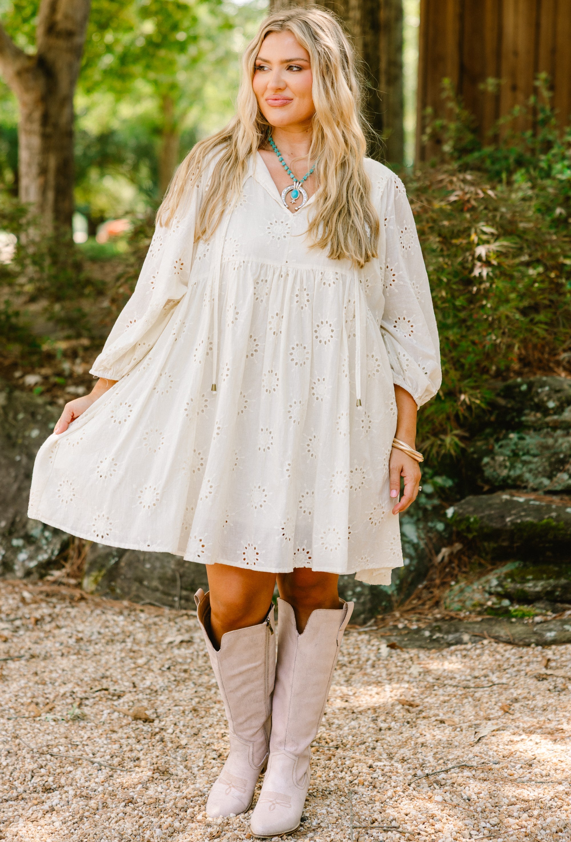 Honey Babe Dress, Cream