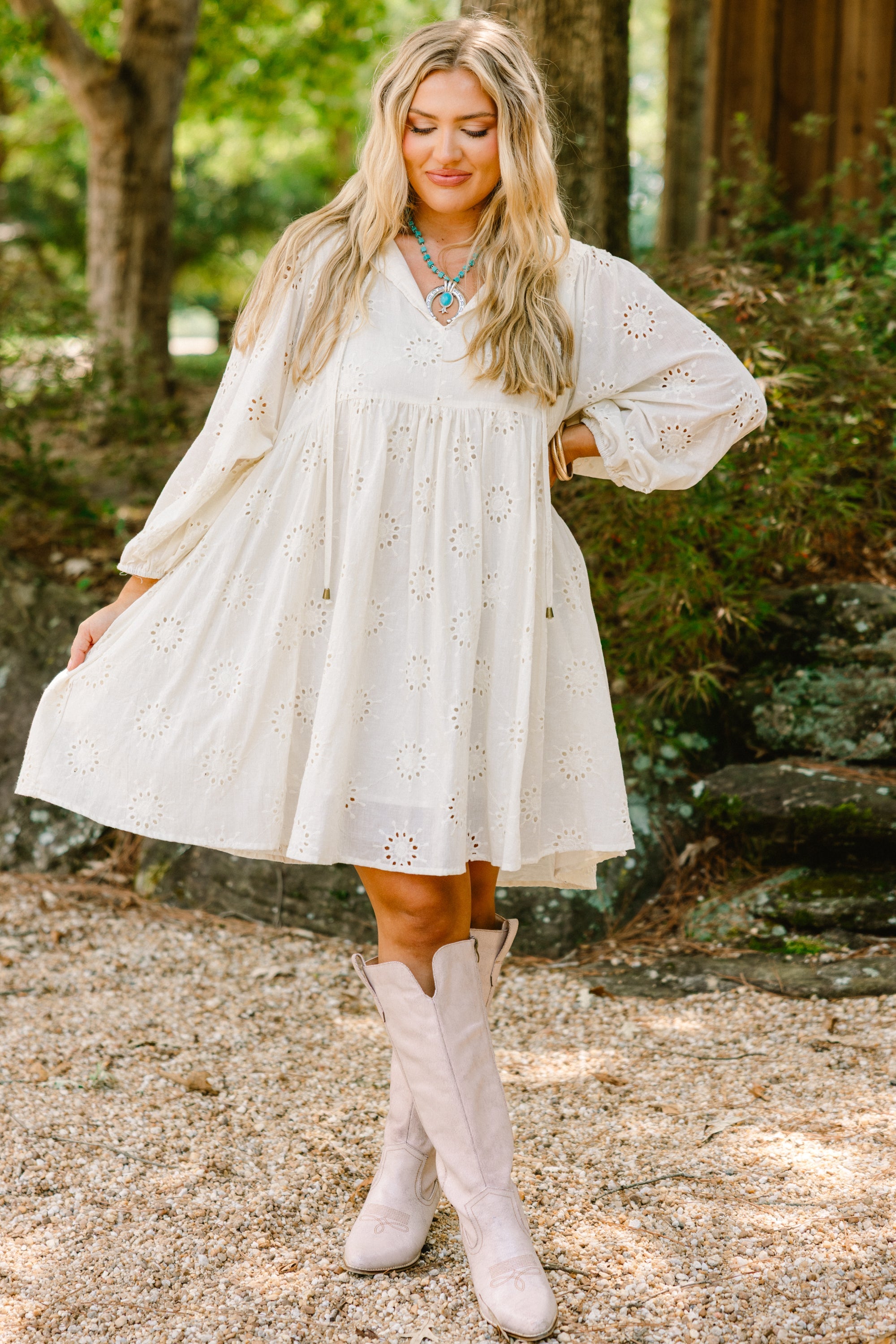Honey Babe Dress, Cream
