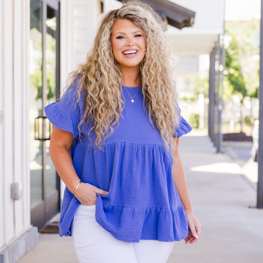 Honeybee Hug Top, Blue