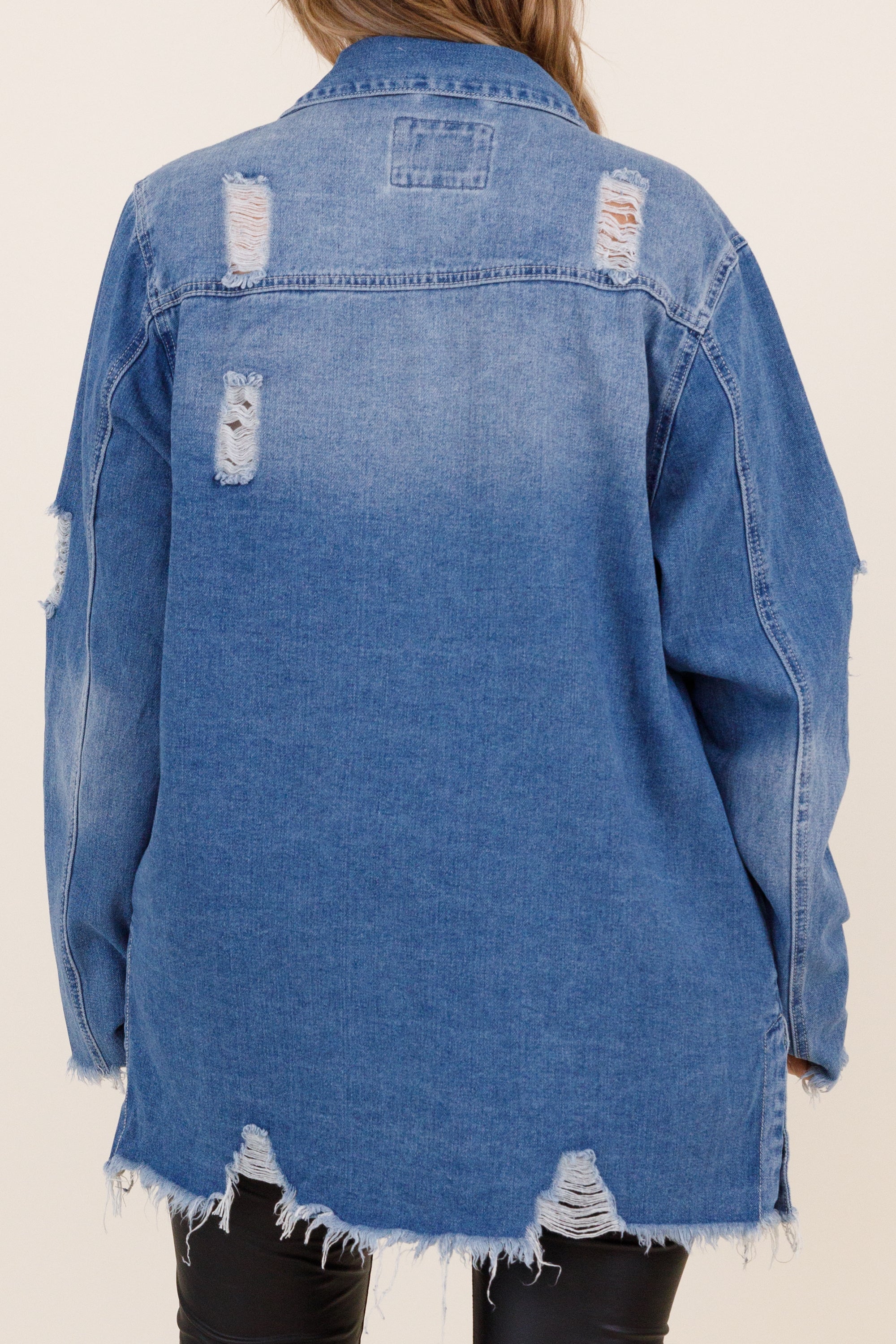 Hoping To Love You Jacket, Medium Wash
