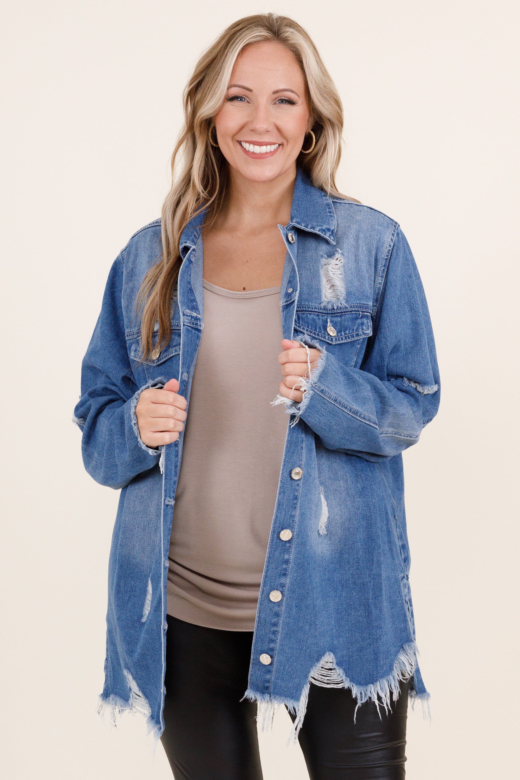 Hoping To Love You Jacket, Medium Wash