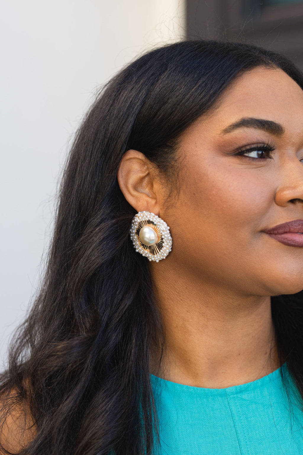 Horizon Pearl Earrings, Gold