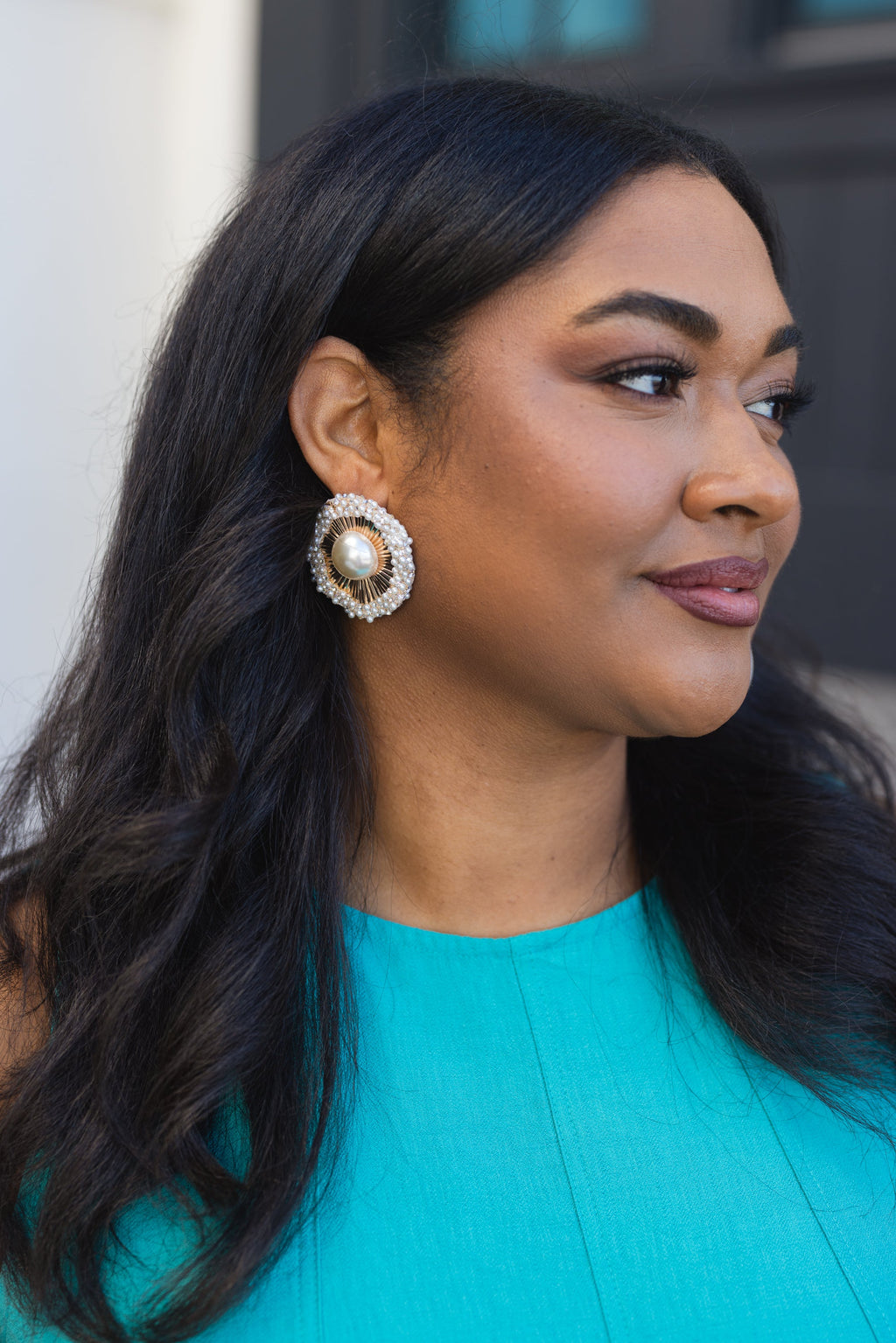 Horizon Pearl Earrings, Gold