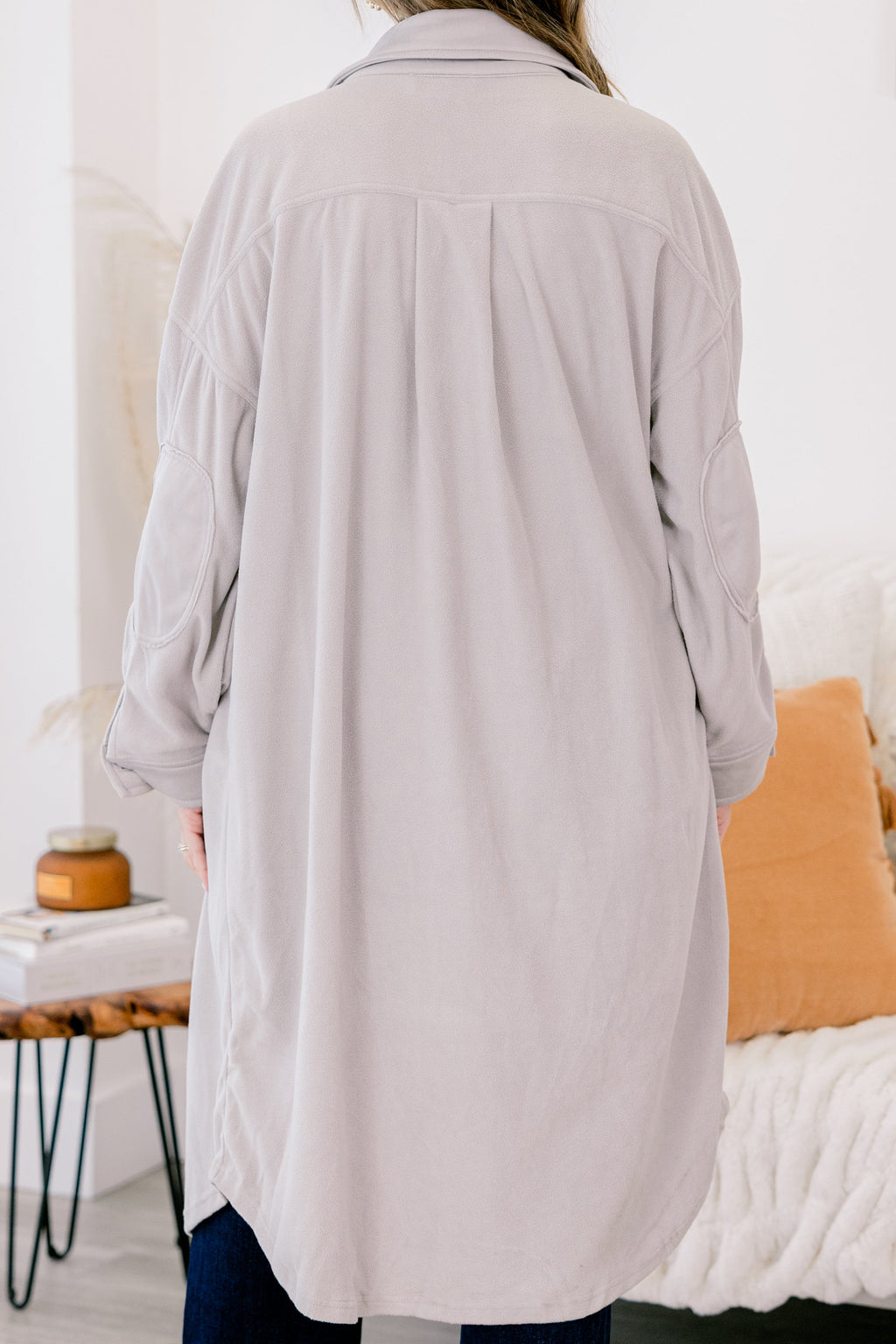 Hot Girl Shacket, Light Grey