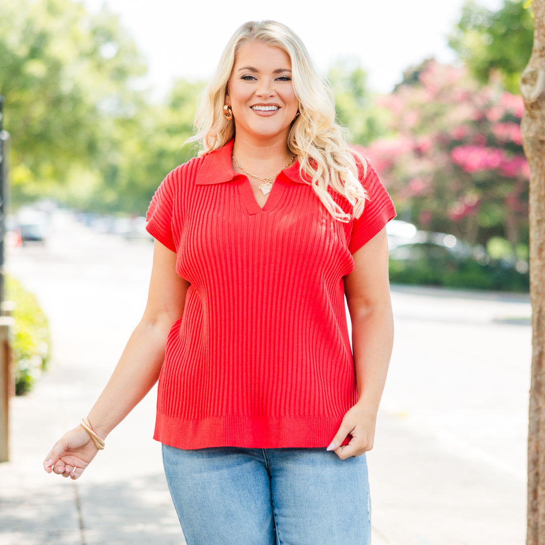 Hot Topic Knit Top, Coral