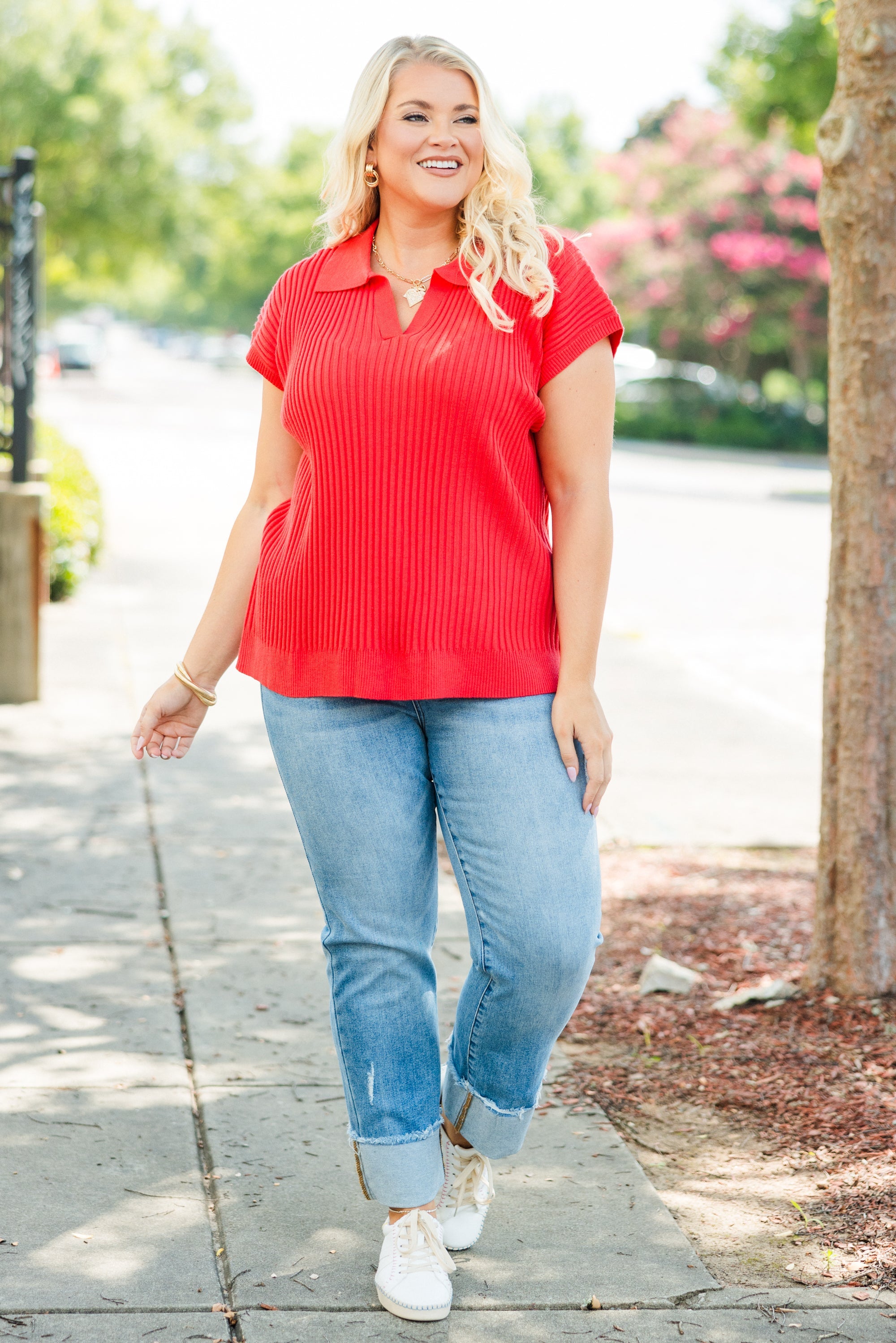 Hot Topic Knit Top, Coral