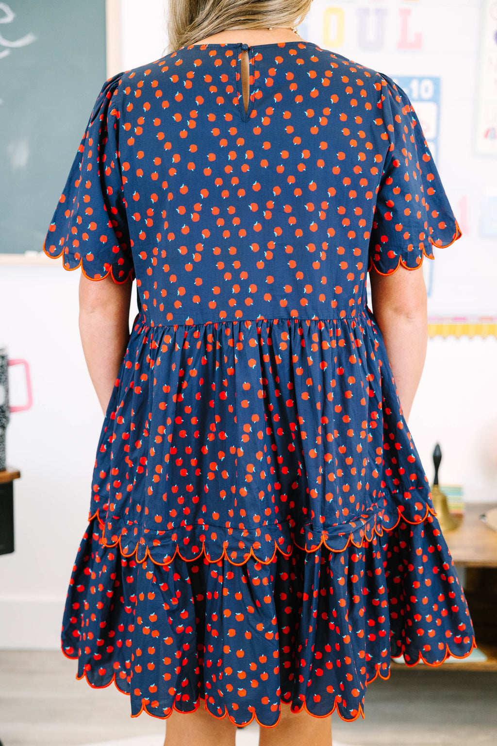 Hummingbird's Haven Dress, Navy Apple