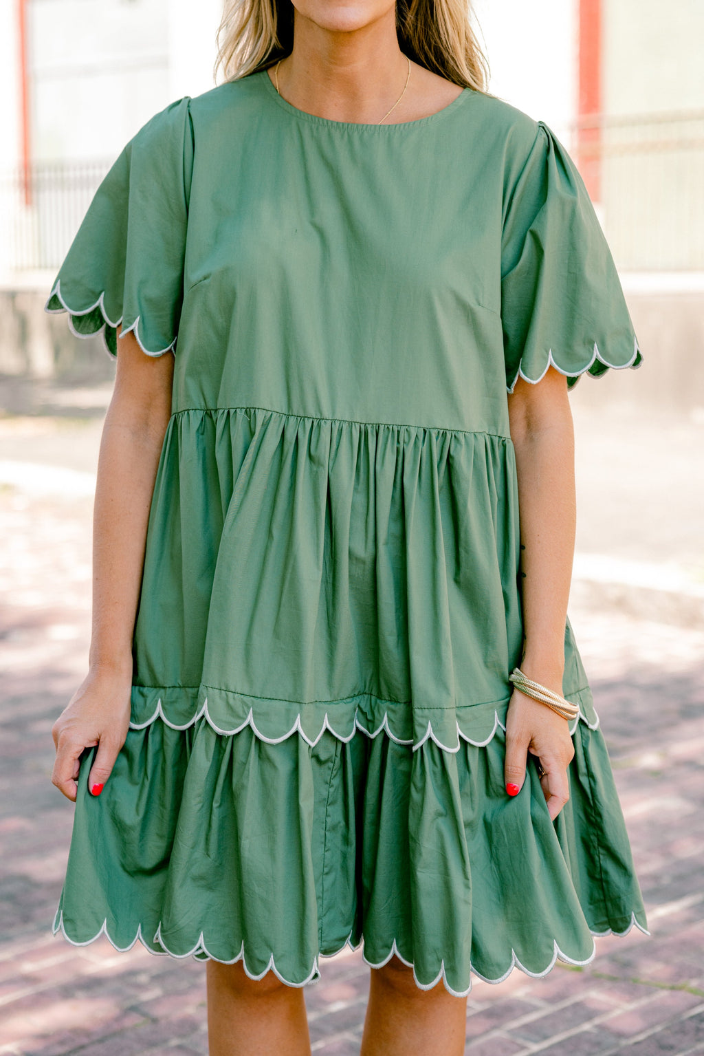 Hummingbird's Haven Dress, Olive