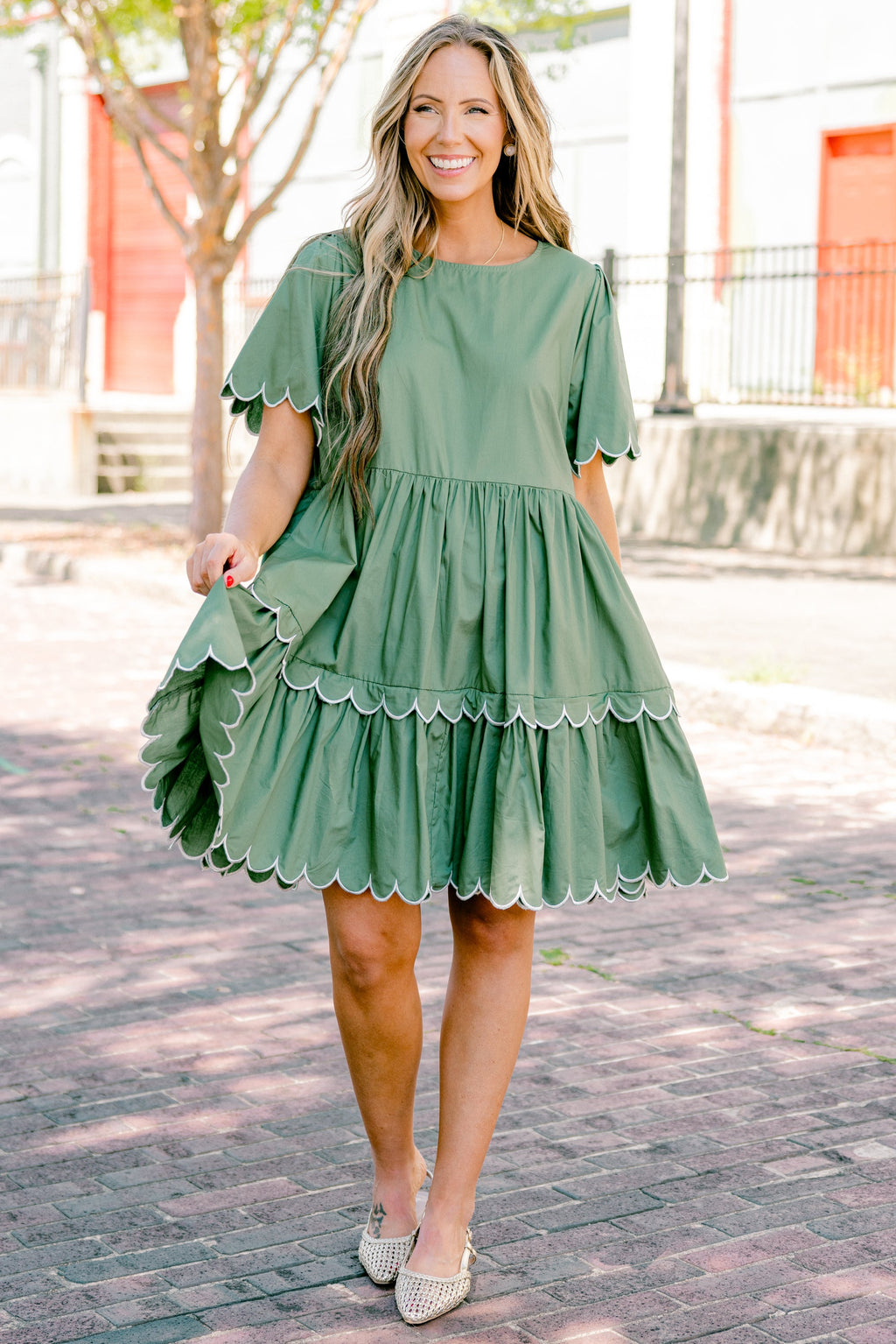 Hummingbird's Haven Dress, Olive