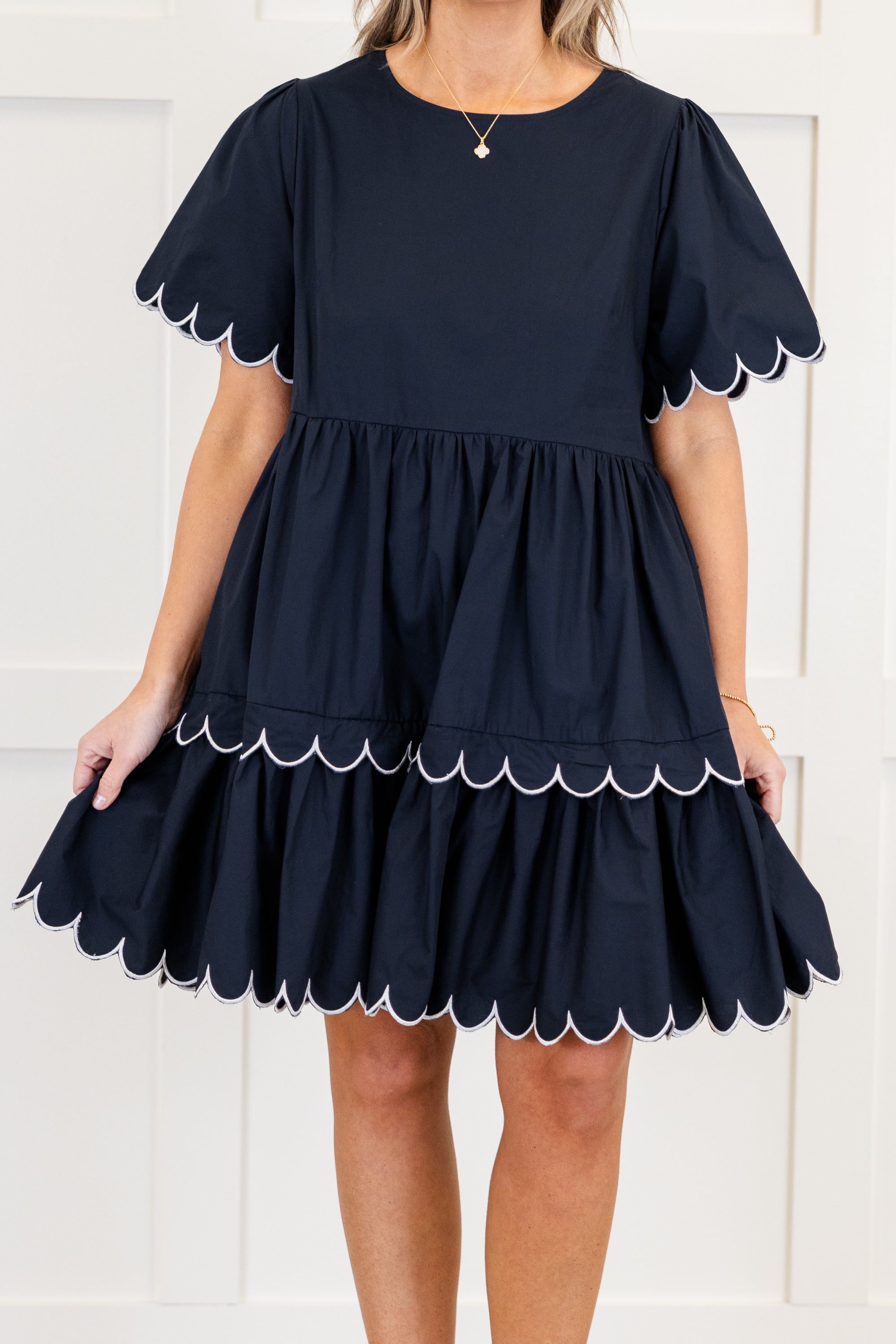 Hummingbird's Haven Dress, Navy