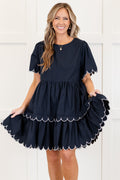 Hummingbird's Haven Dress, Navy