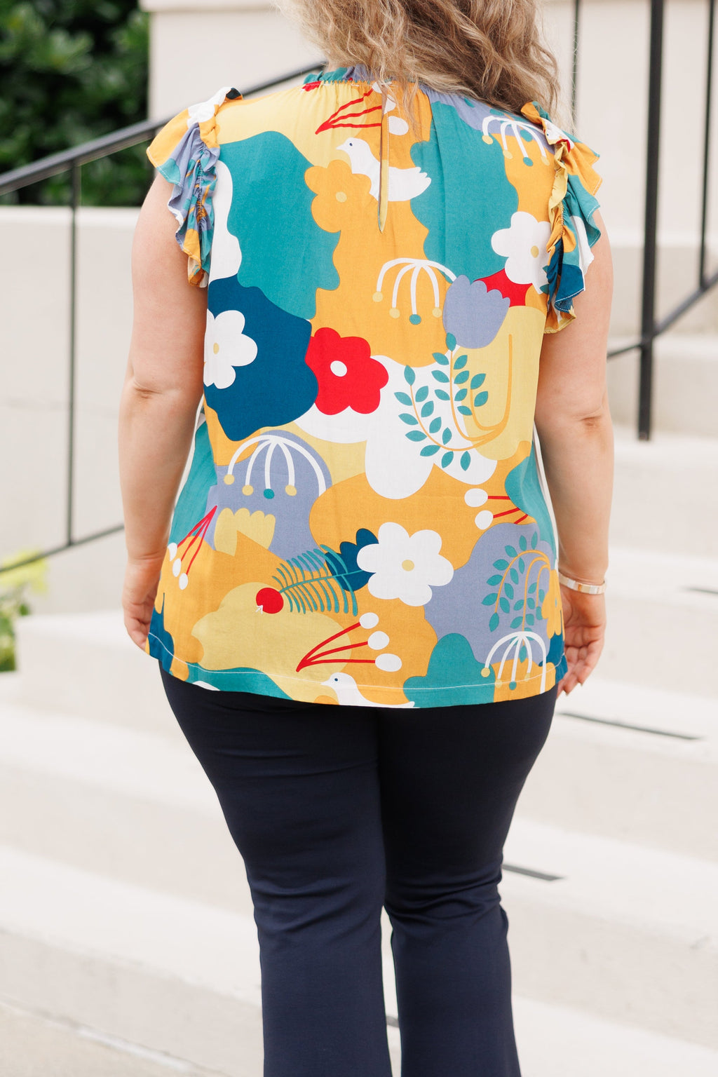 I Felt Free Top, Mustard Multi
