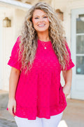 I Like You Best Top, Fuchsia