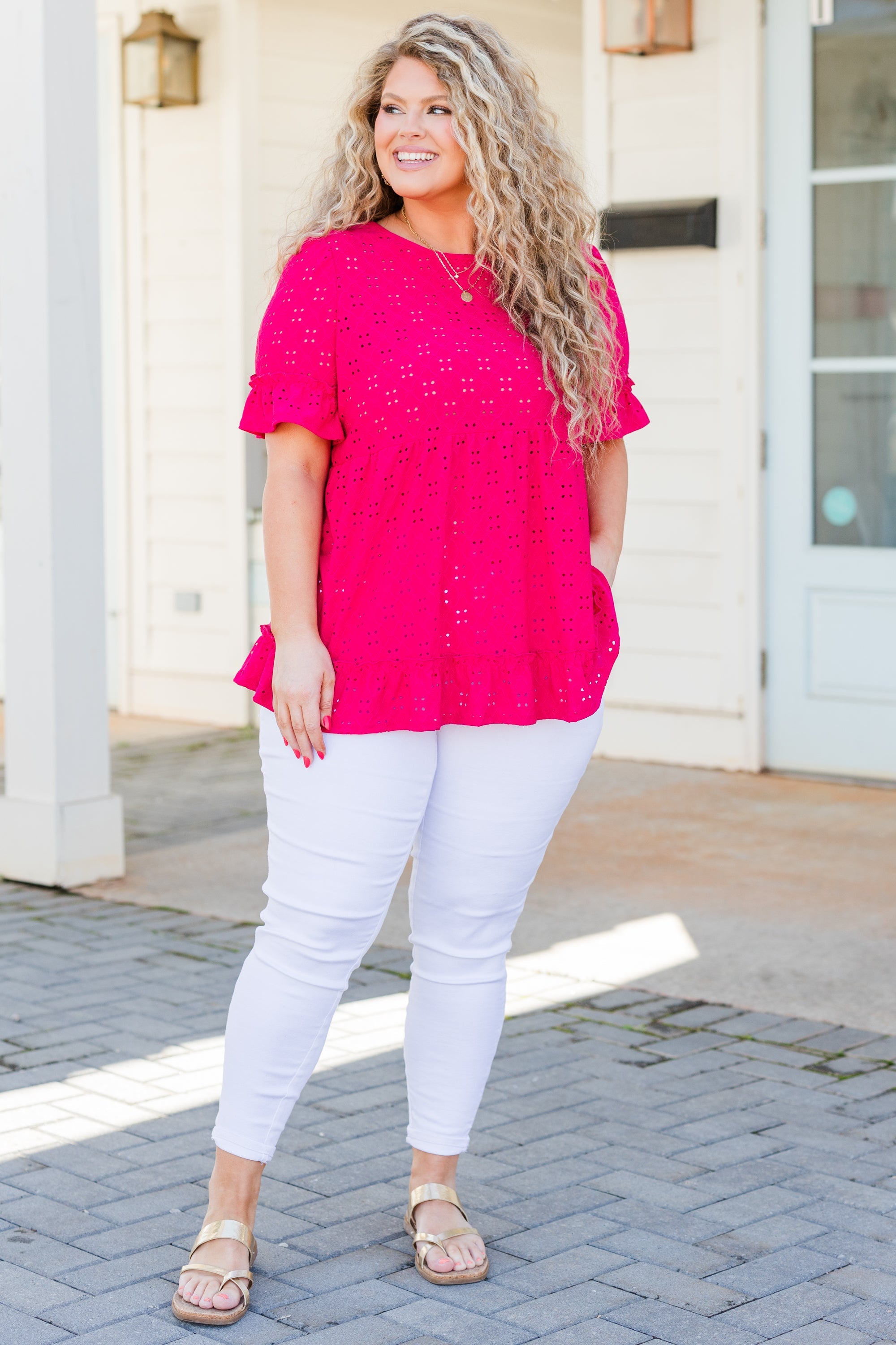 I Like You Best Top, Fuchsia
