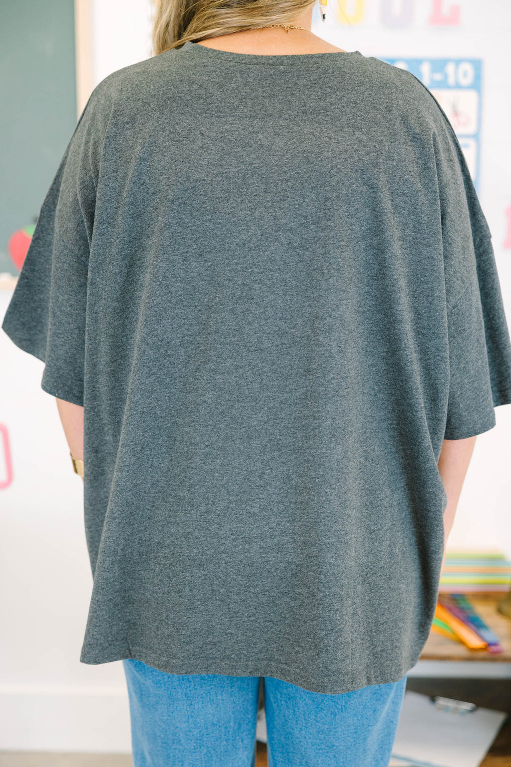 I Love Teaching Boyfriend Tee, Charcoal
