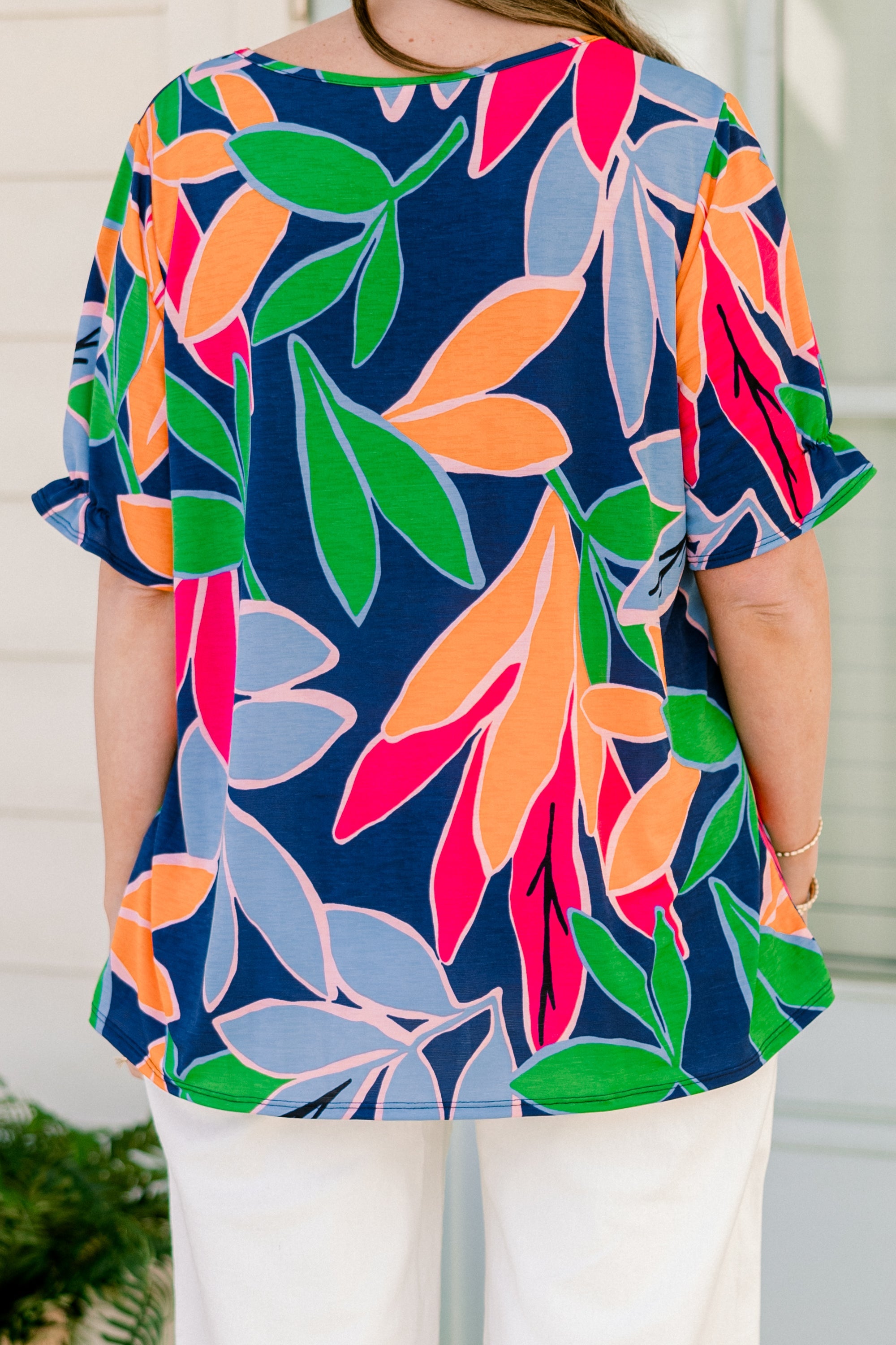 I Want To Go There Top, Navy Fuchsia