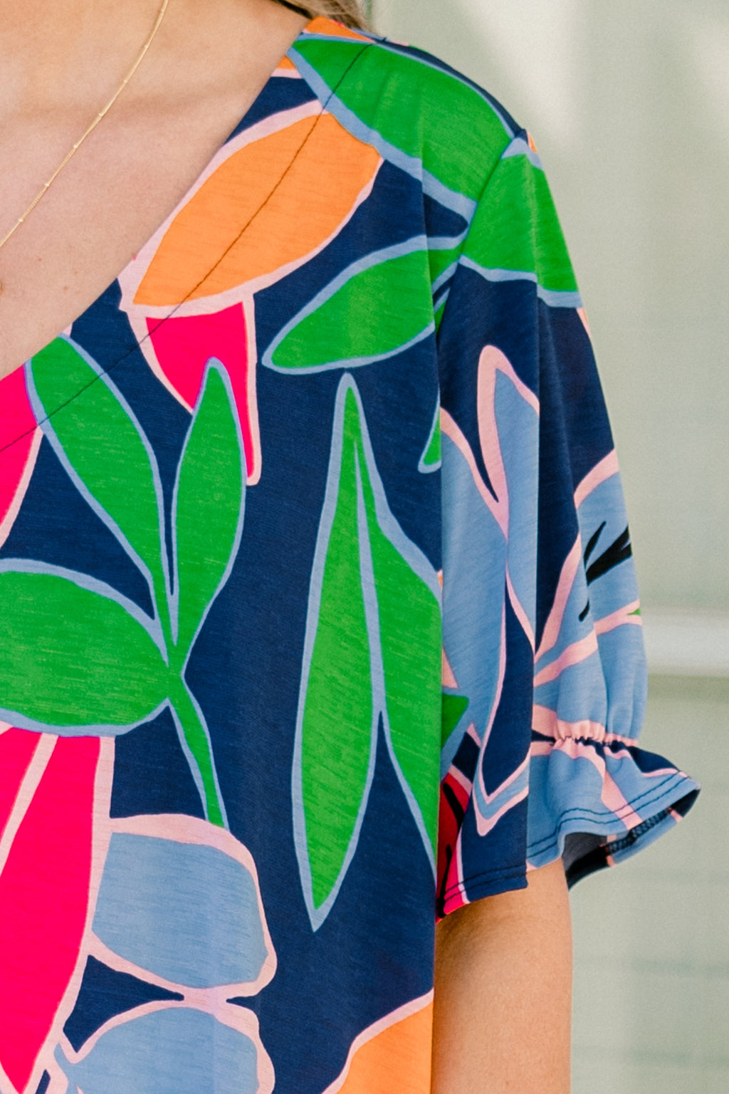 I Want To Go There Top, Navy Fuchsia