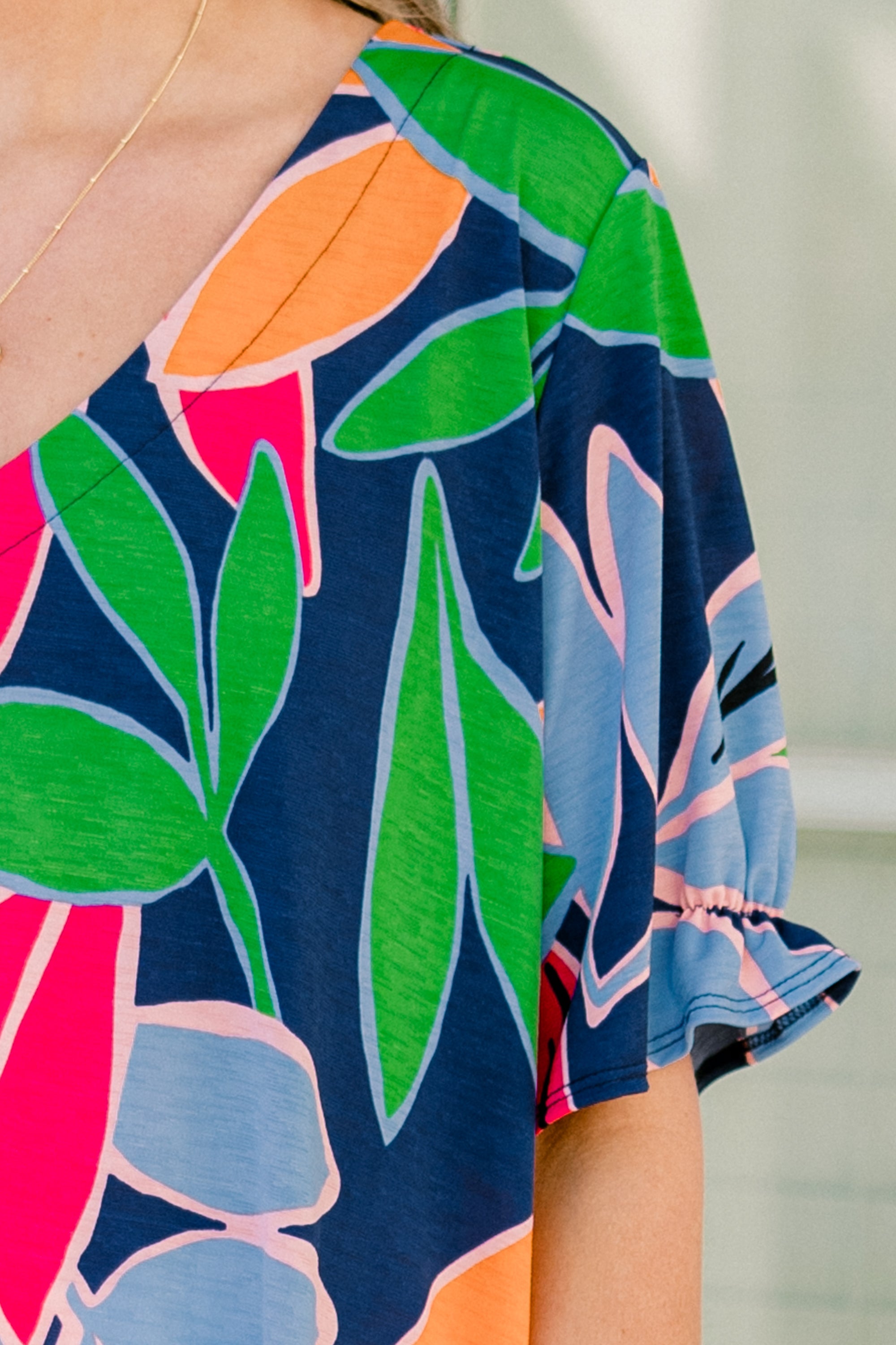 I Want To Go There Top, Navy Fuchsia