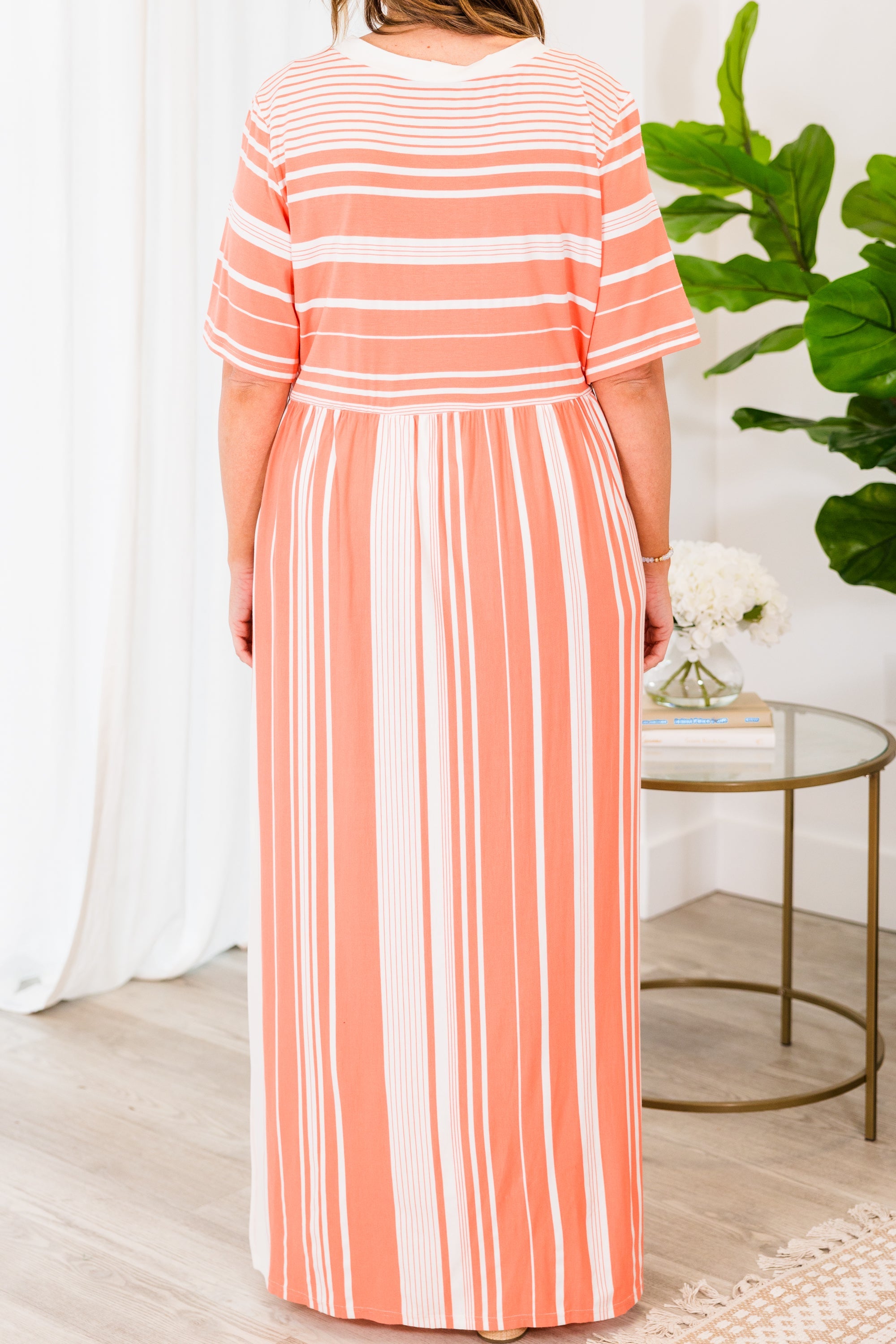 I'm The Only One Dress, Coral-White