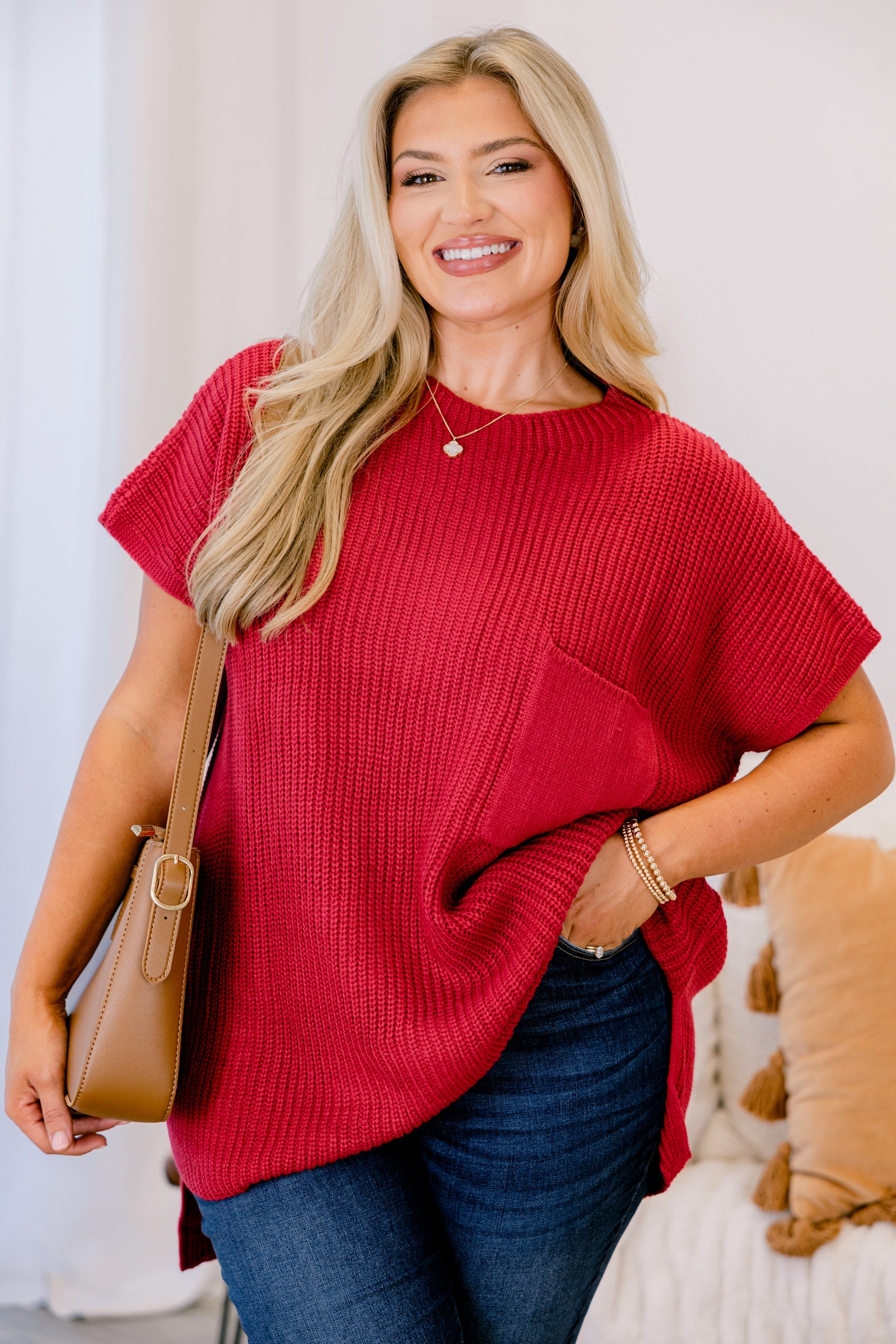Imagine My World Sweater, Red