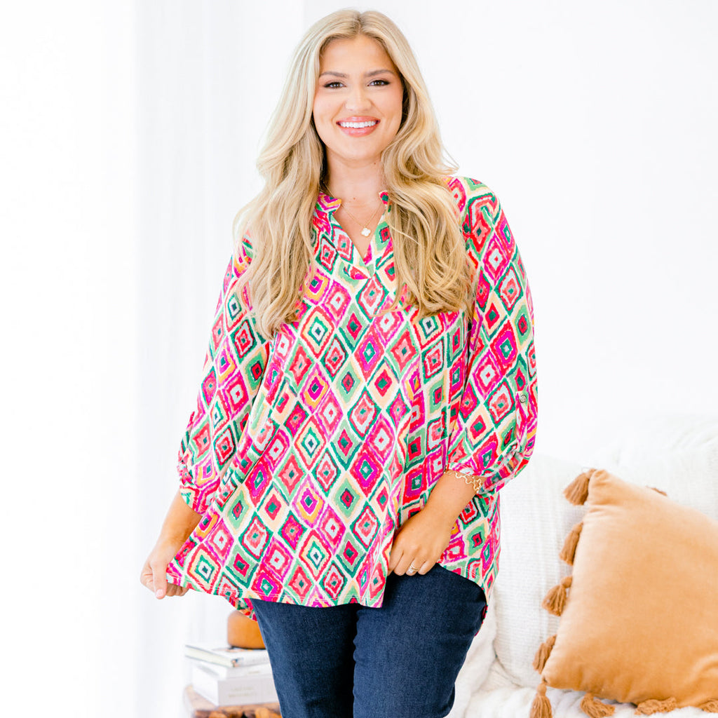 Imagine That Top, Pink Multi