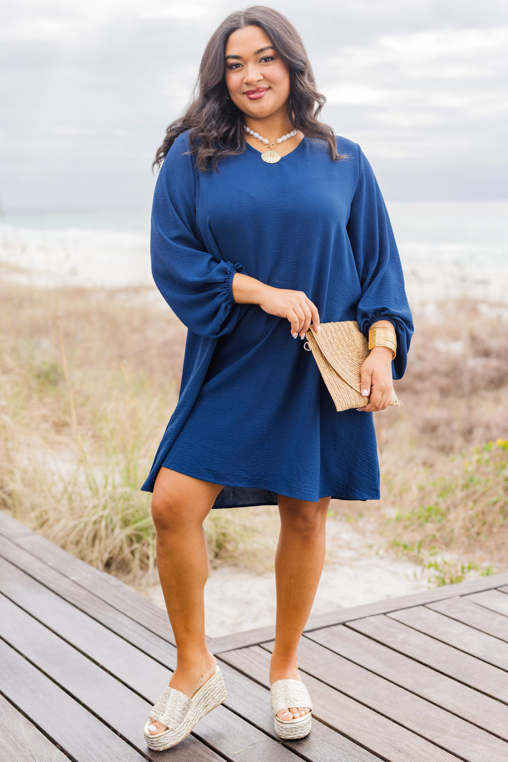 In Her Spare Time Dress, Navy