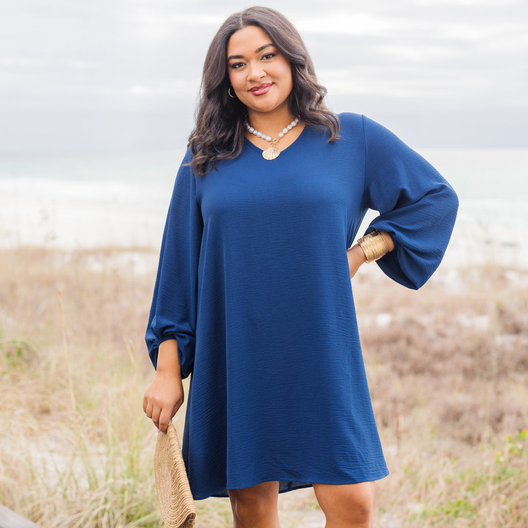 In Her Spare Time Dress, Navy
