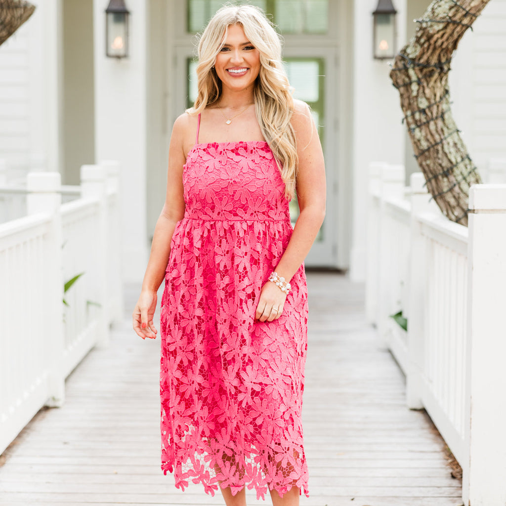 In The Details Midi Dress, Pink