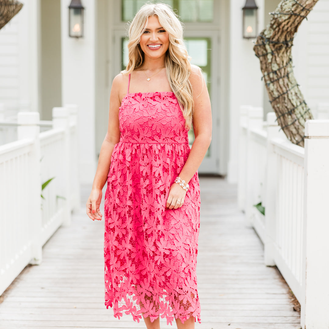 In The Details Midi Dress, Pink