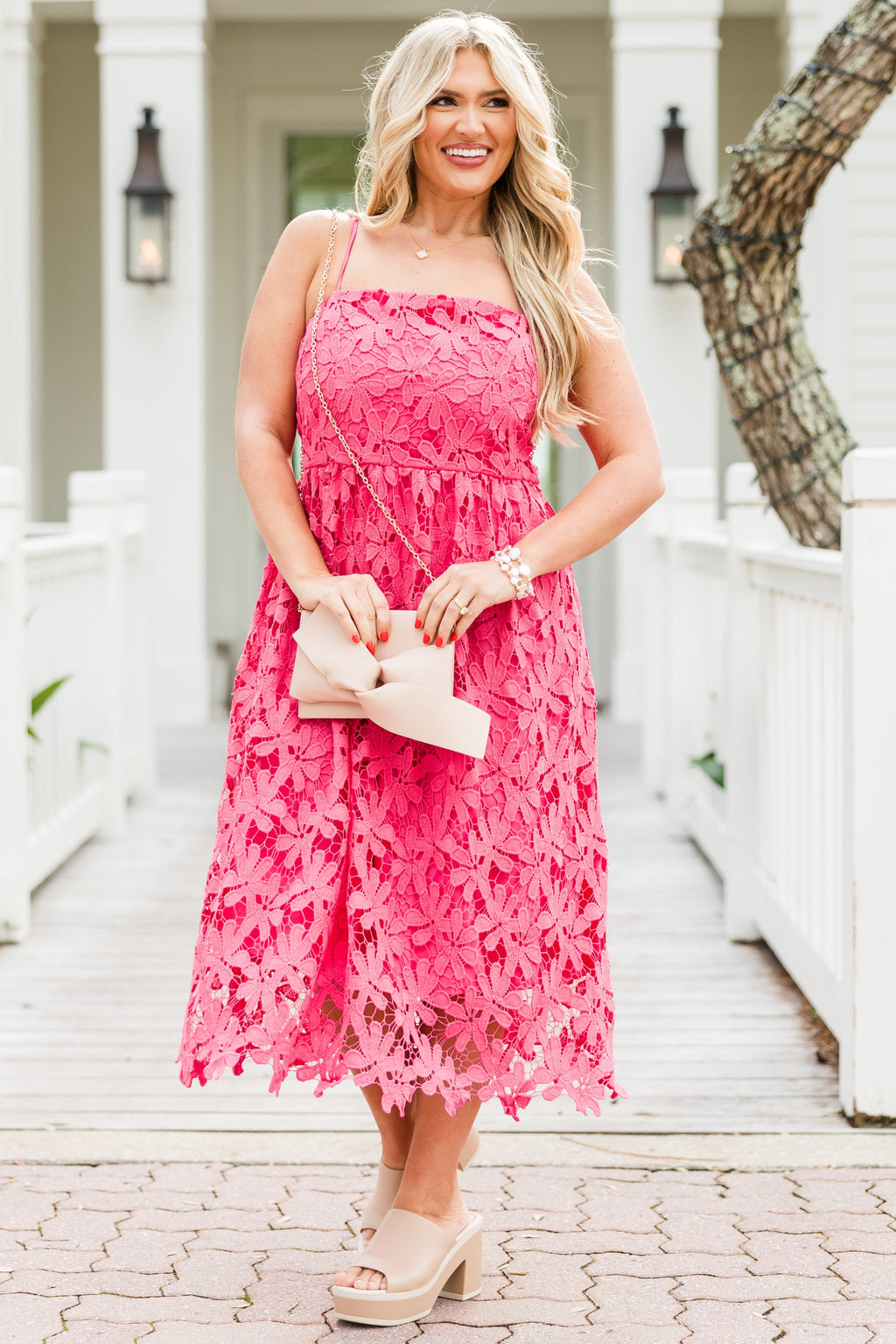 In The Details Midi Dress, Pink