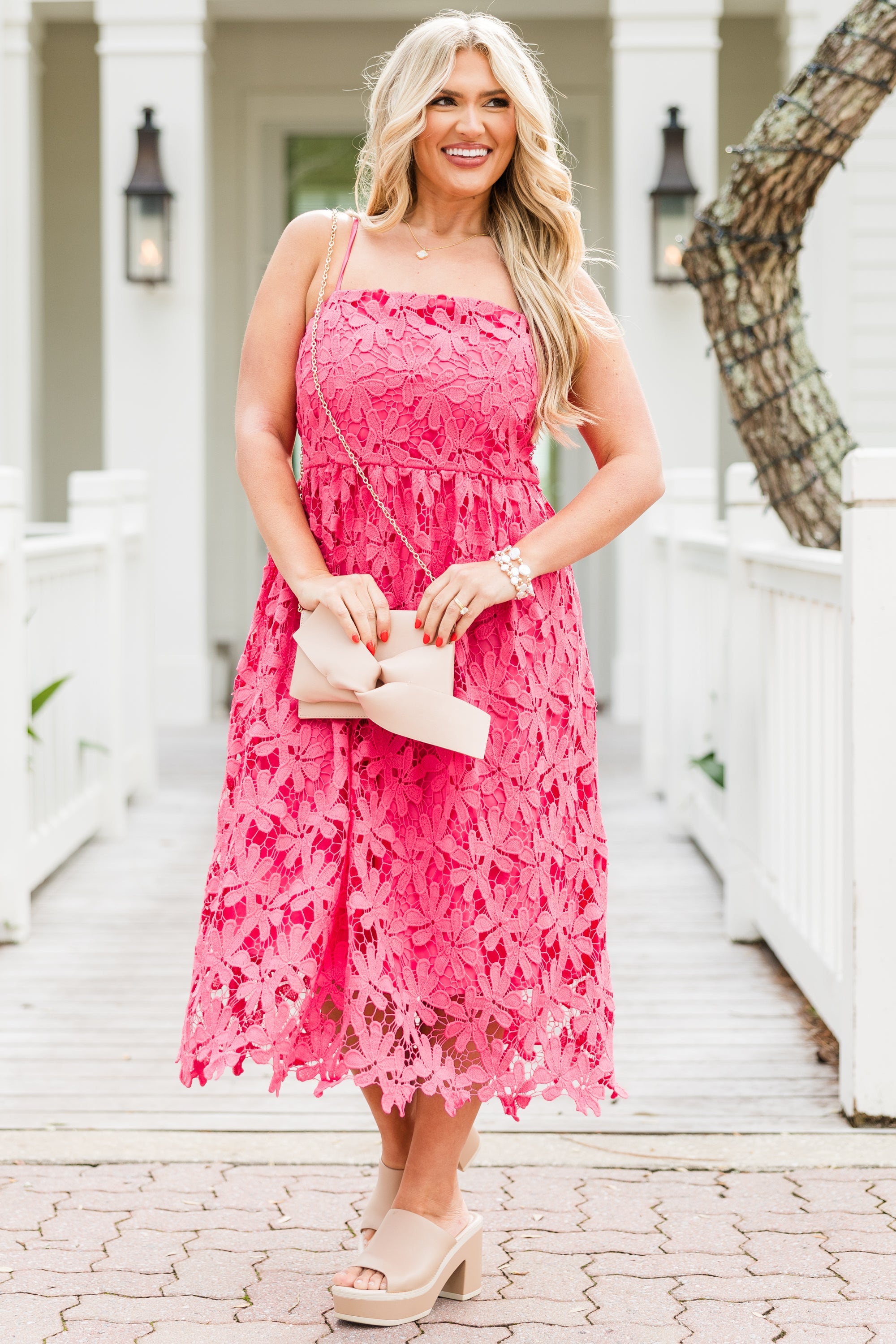 In The Details Midi Dress, Pink