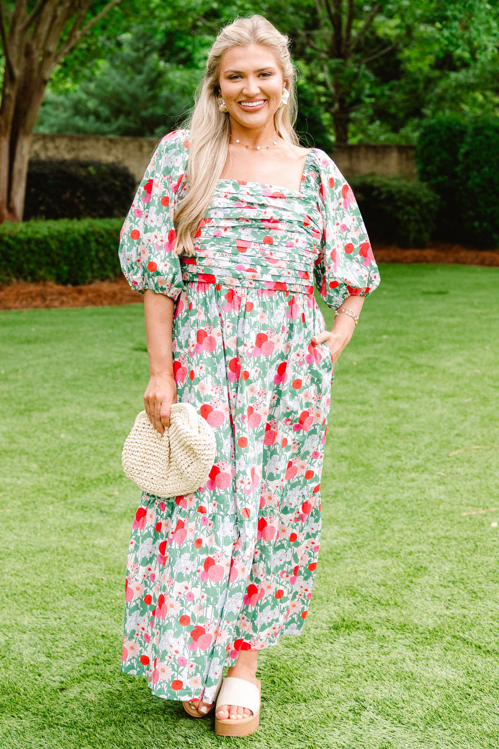 In The Quiet Shade Midi Dress, Fuchsia