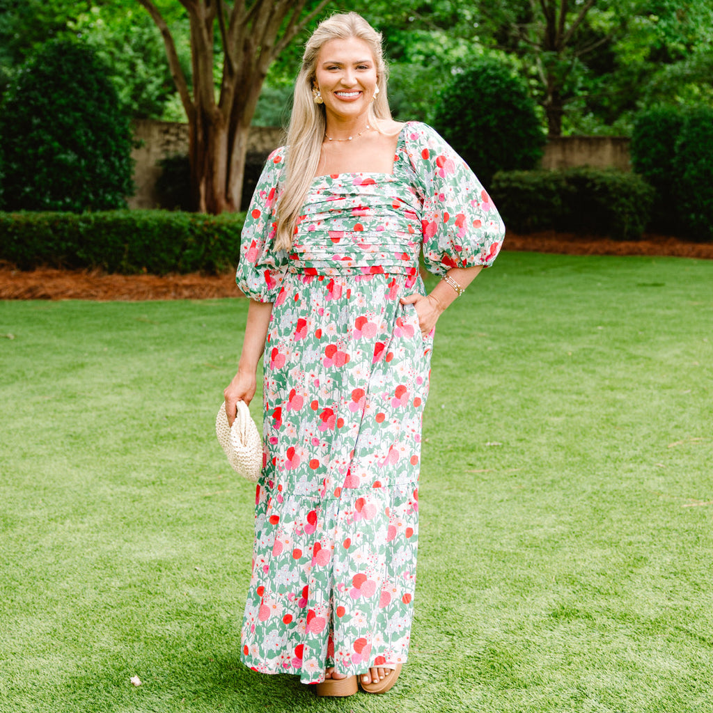 In The Quiet Shade Midi Dress, Fuchsia