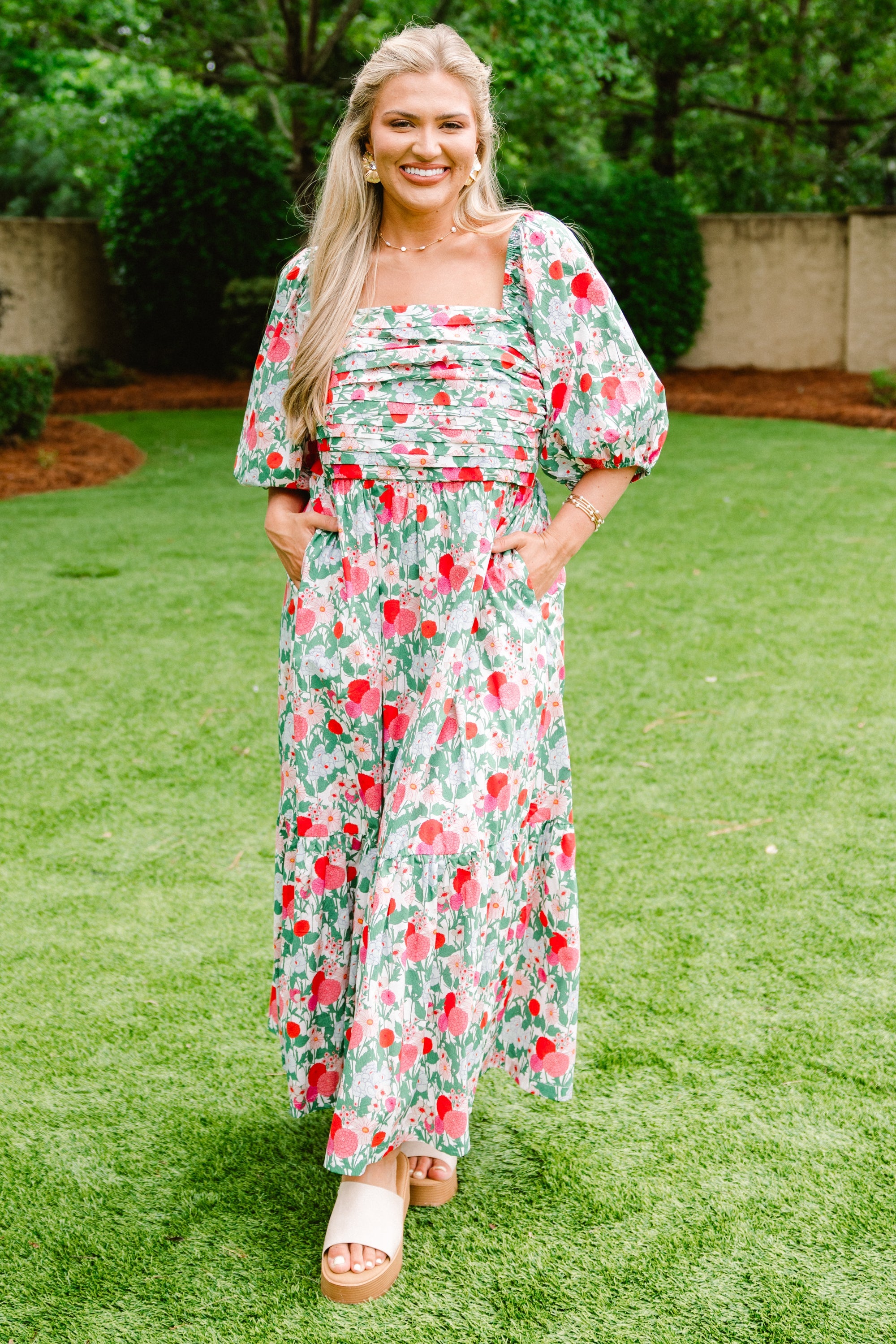 In The Quiet Shade Midi Dress, Fuchsia