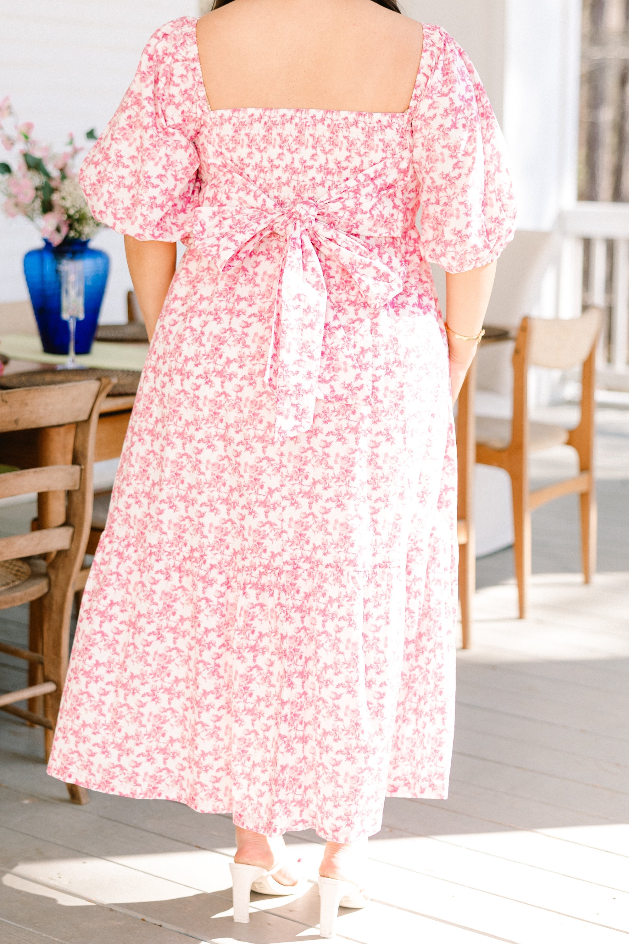 In The Quiet Shade Midi Dress, Pink
