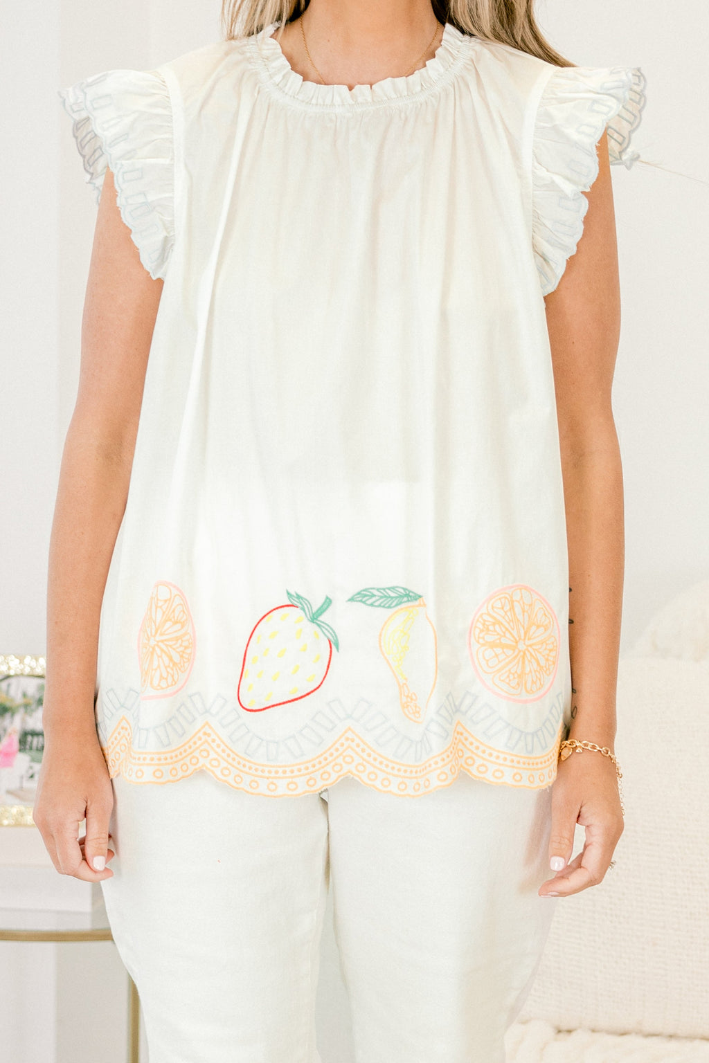 In The Waves Top, White