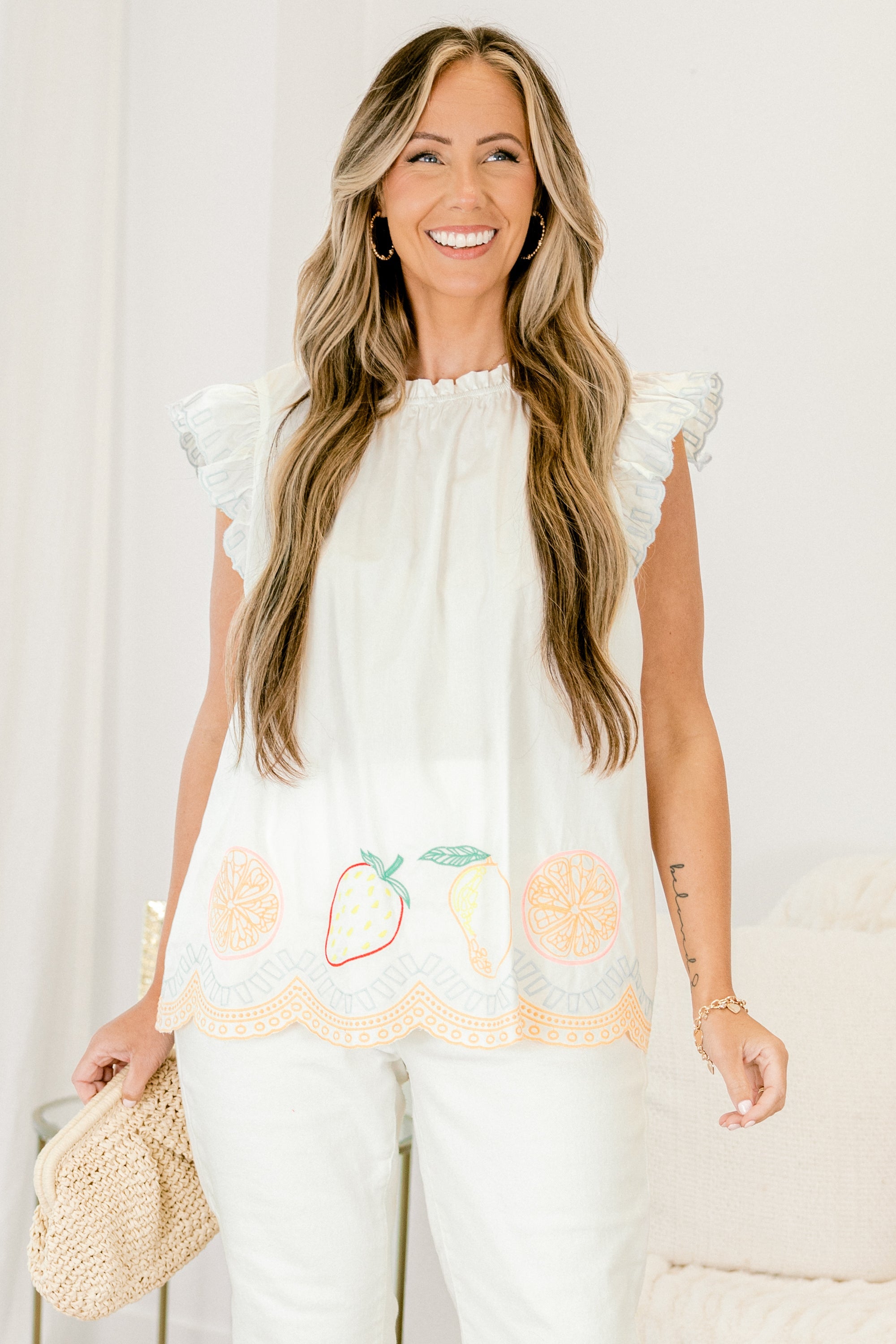 In The Waves Top, White