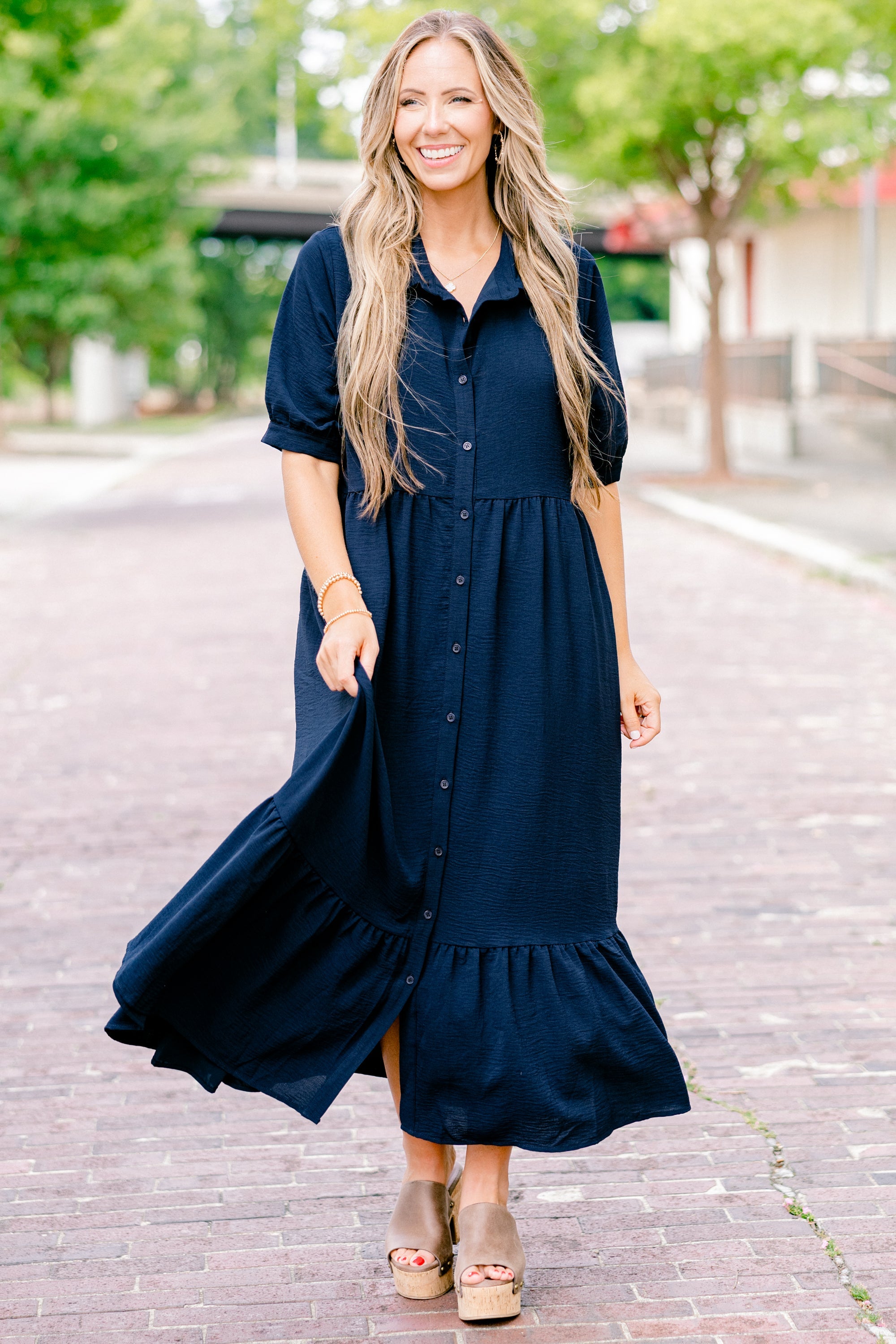 In Your Happy Place Dress, Navy