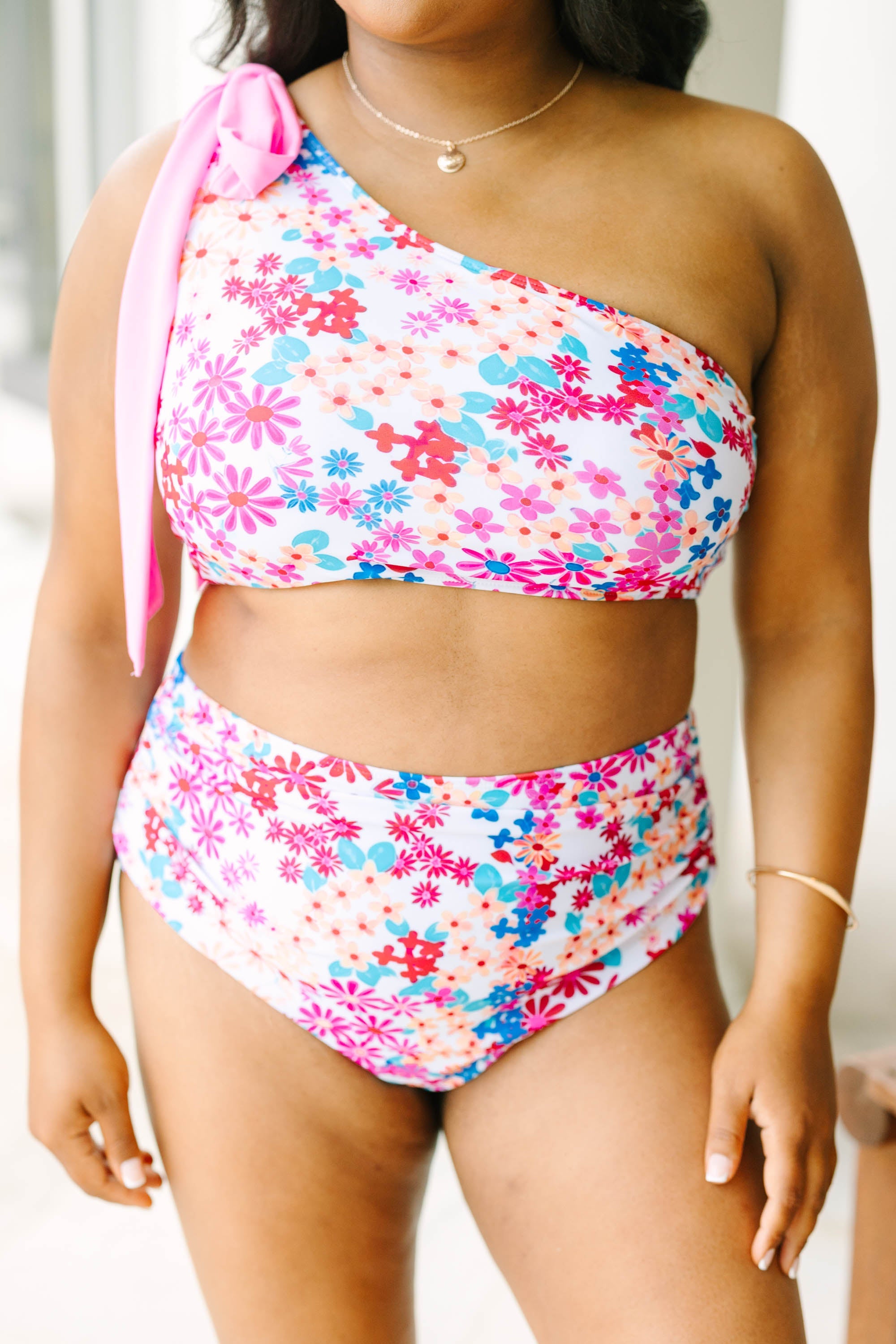 Island Allure Swim Top, Fuchsia Floral