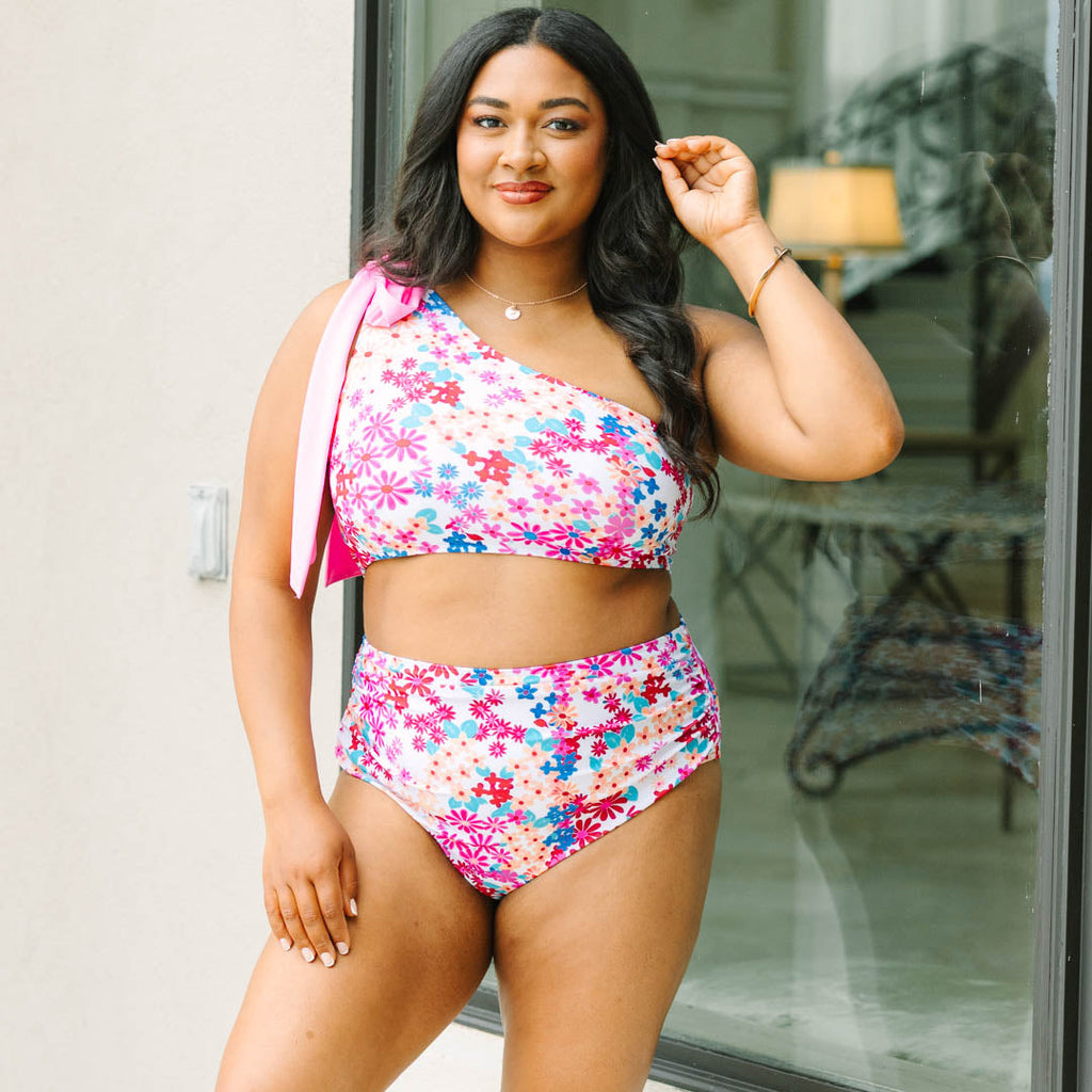 Island Allure Swim Top, Fuchsia Floral