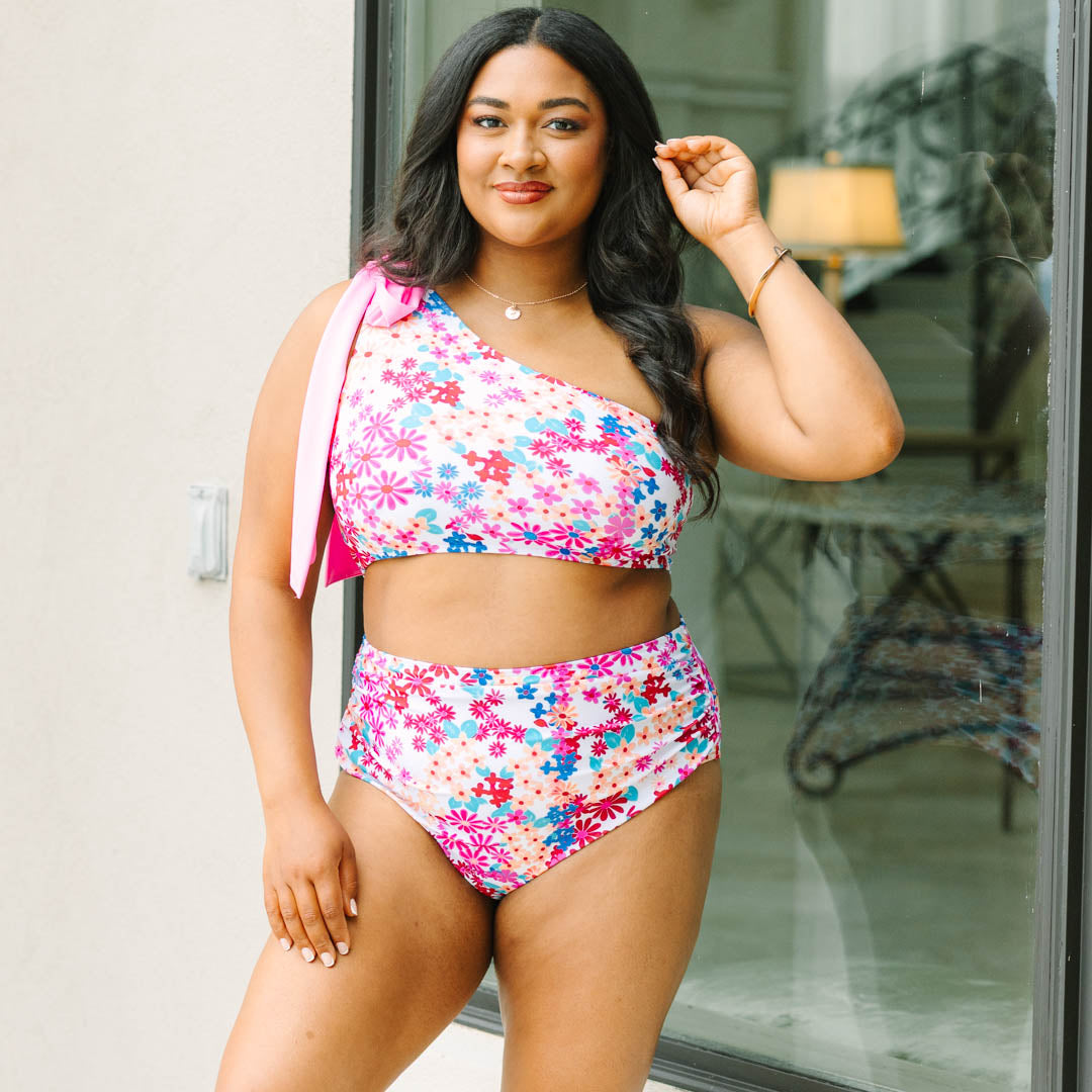 Island Allure Swim Bottom, Fuchsia Floral