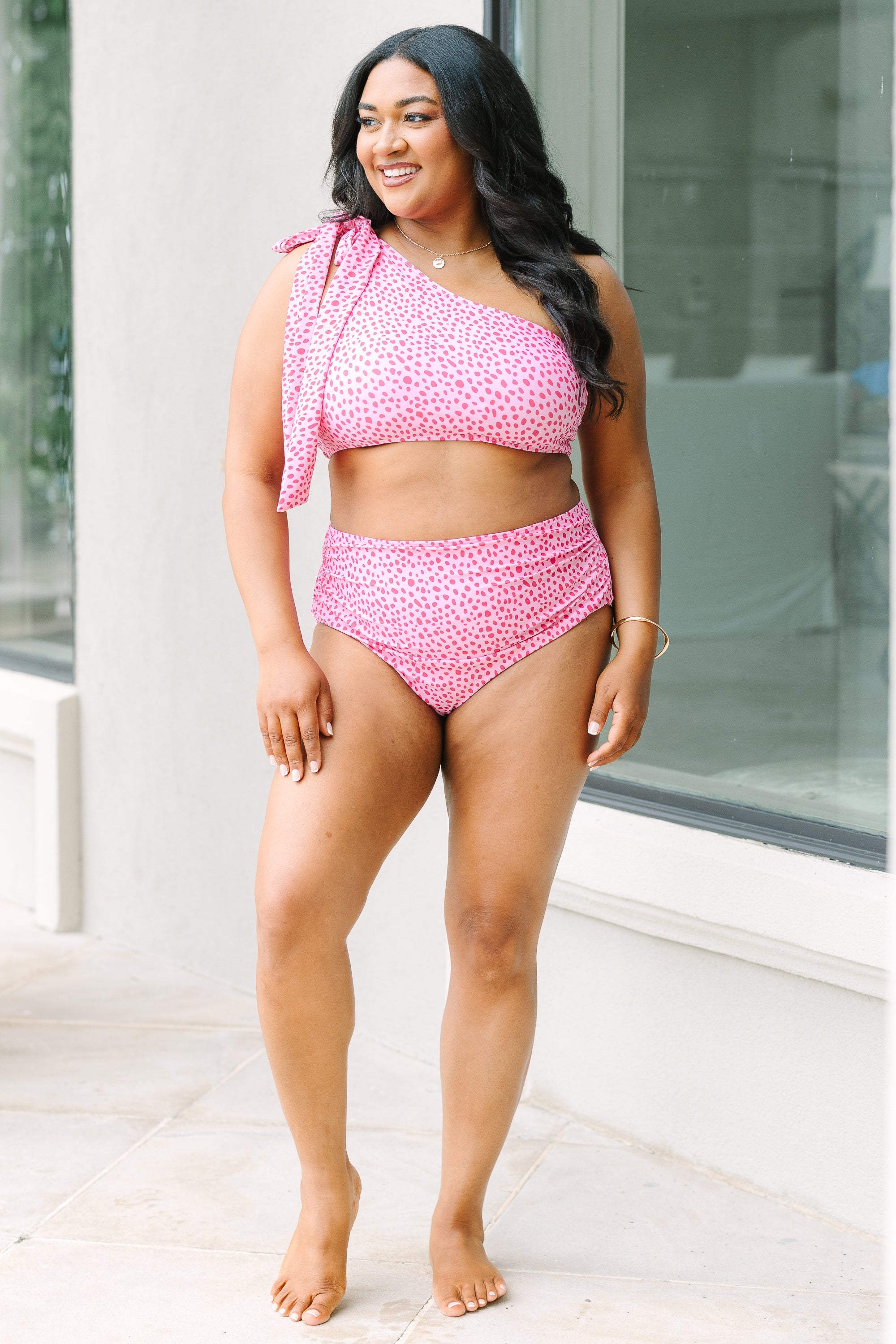 Island Allure Swim Top, Pink Dot