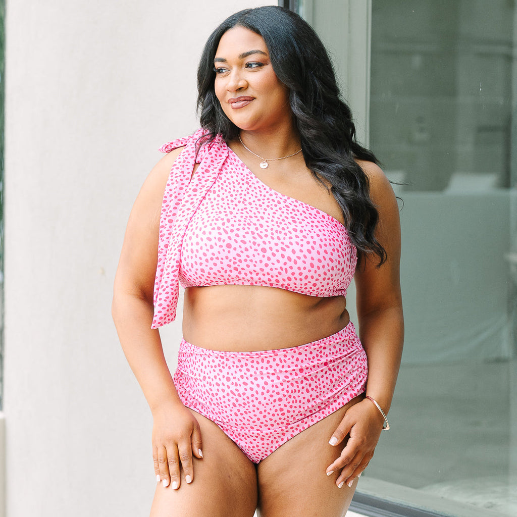 Island Allure Swim Top, Pink Dot
