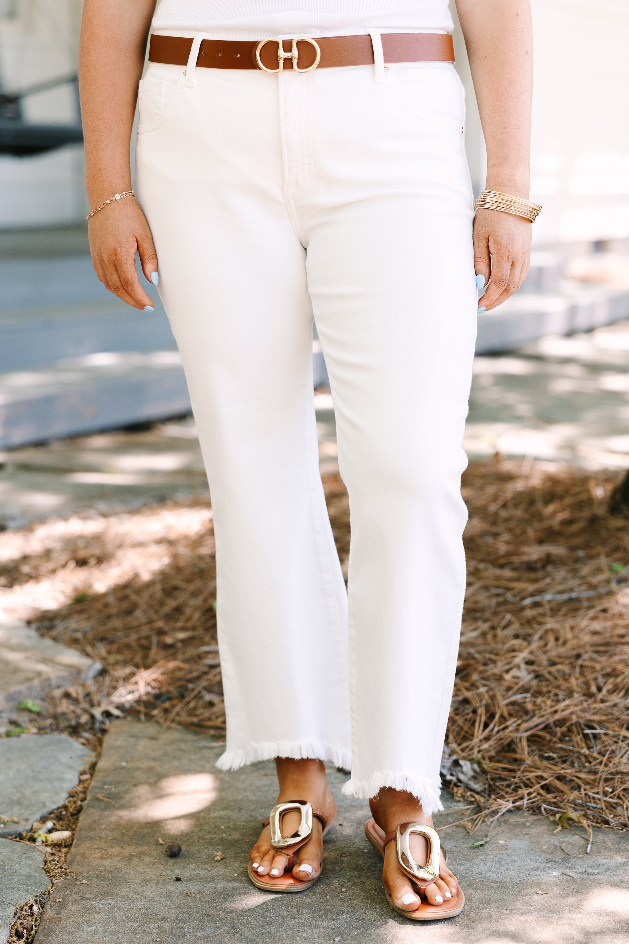 It Won't Be Long Now Jeans, White