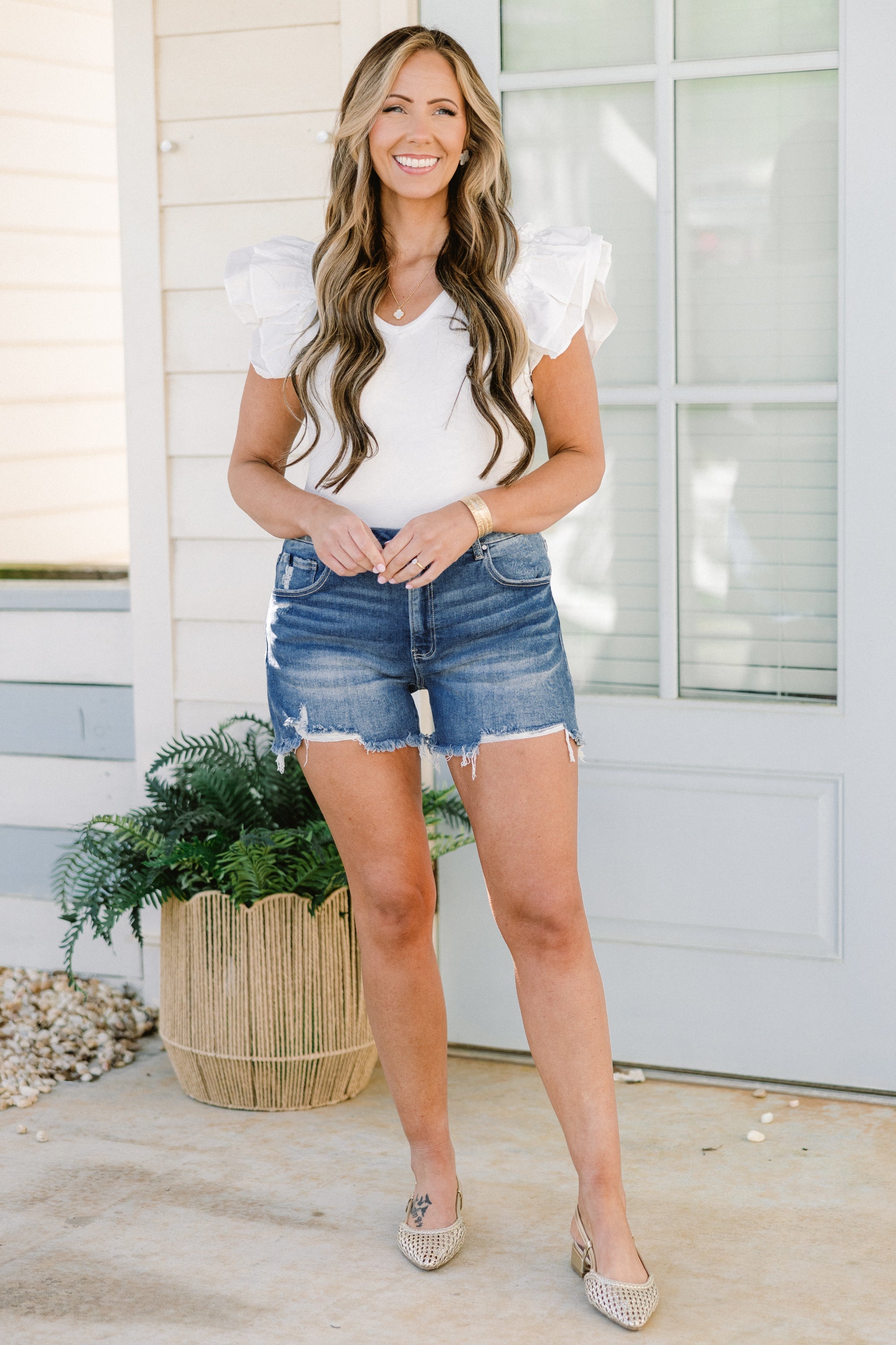 Jet Setter Shorts, Light Wash