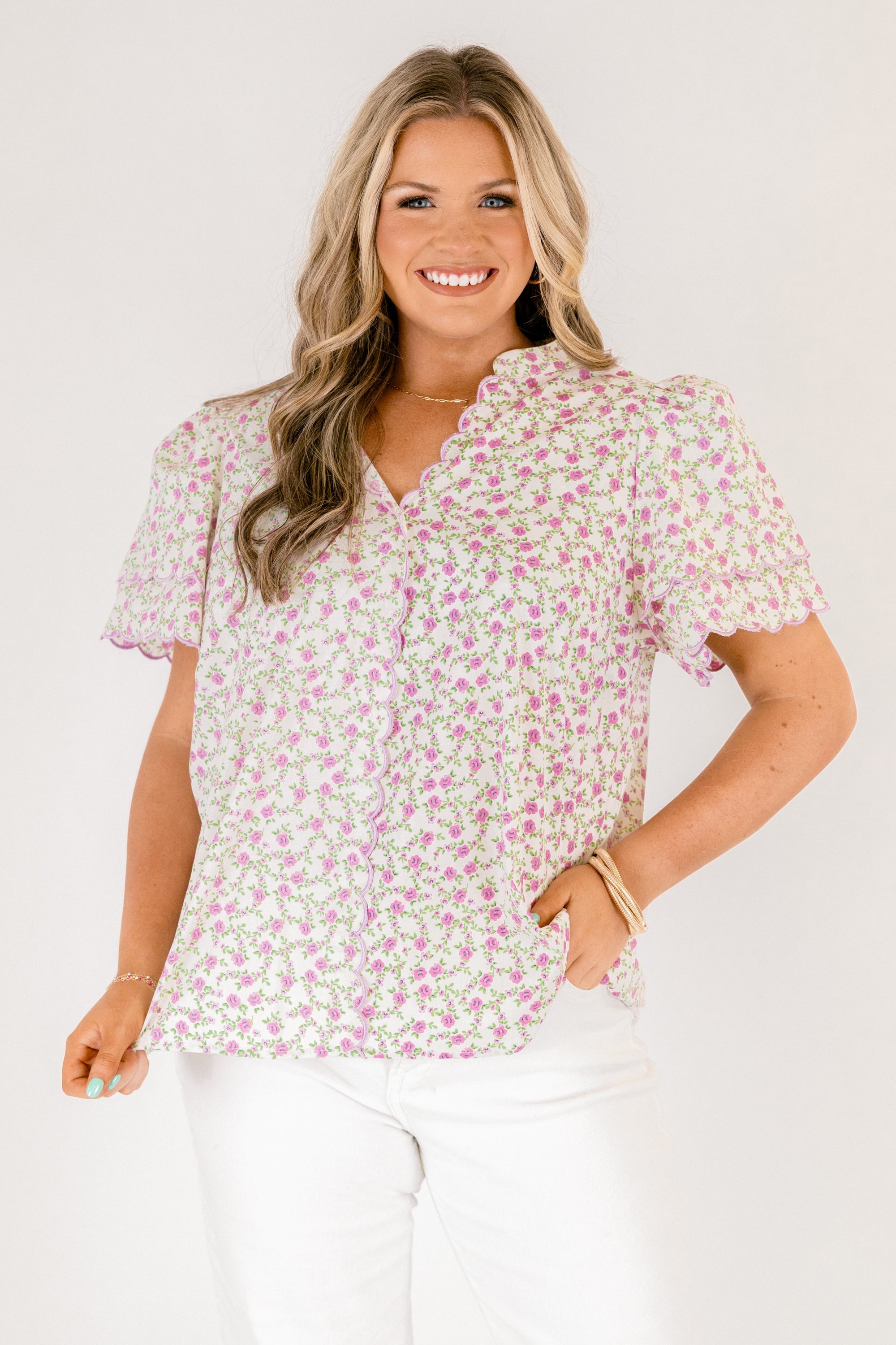 Joy In the Journey Top, Purple Floral