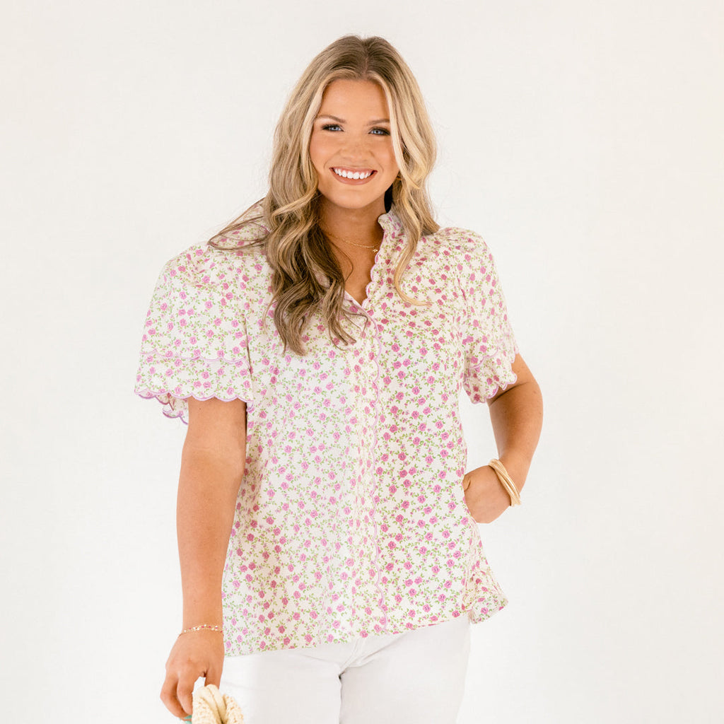Joy In the Journey Top, Purple Floral