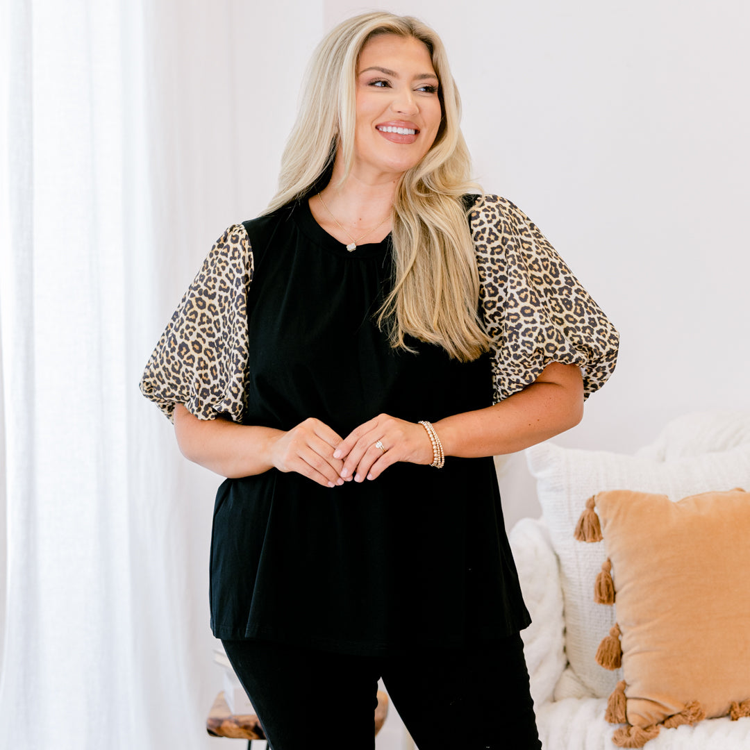 Joyful Days Top, Leopard