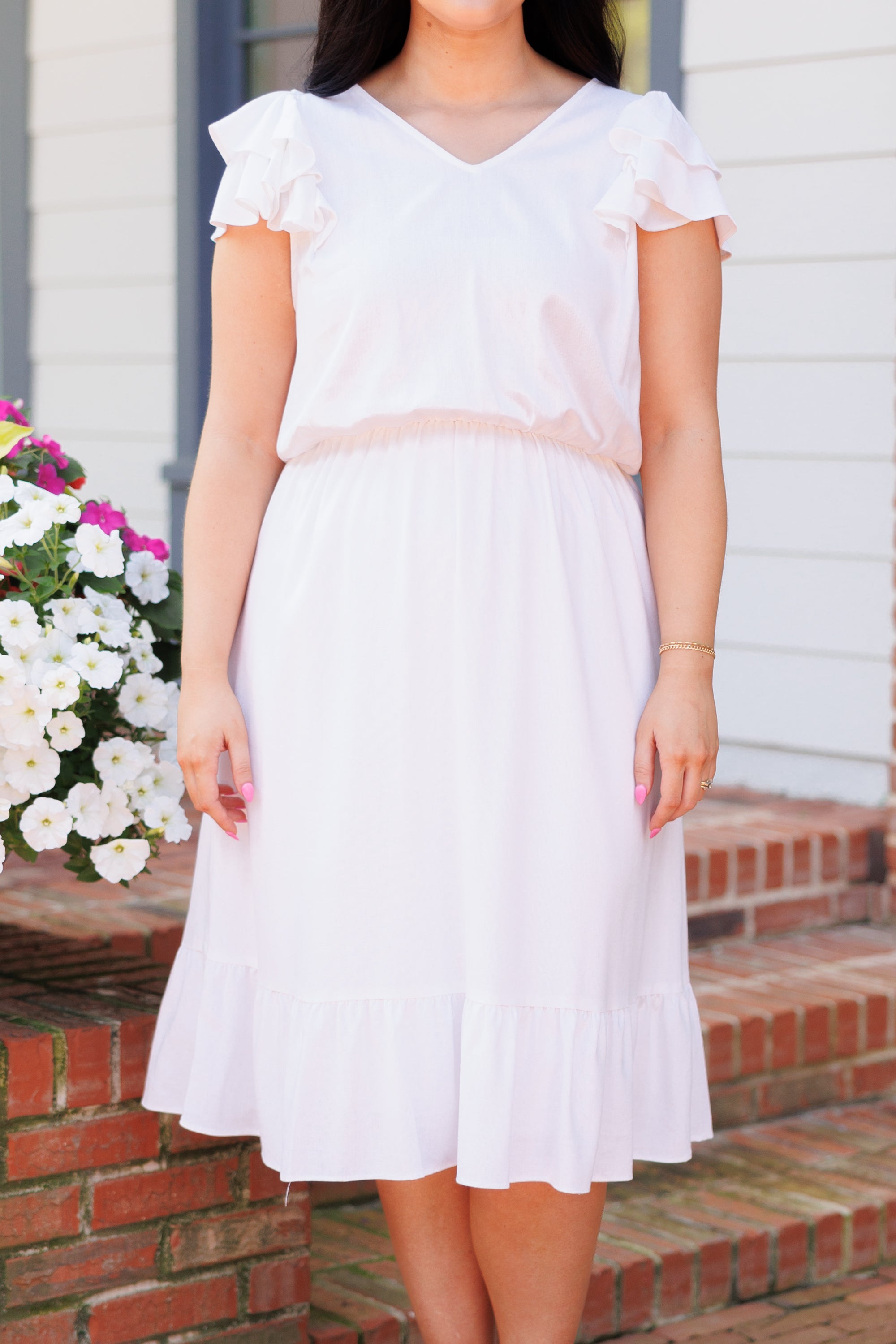 Jumping On Clouds Dress, White