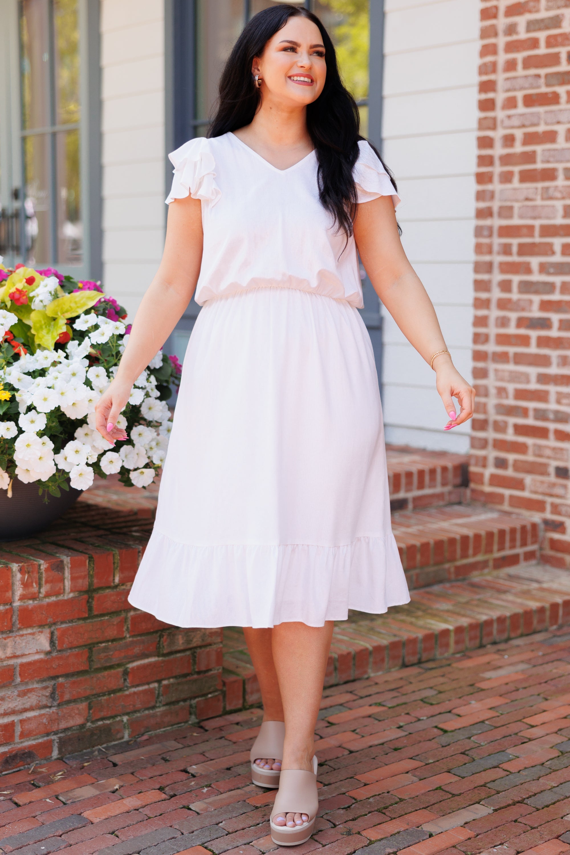 Jumping On Clouds Dress, White